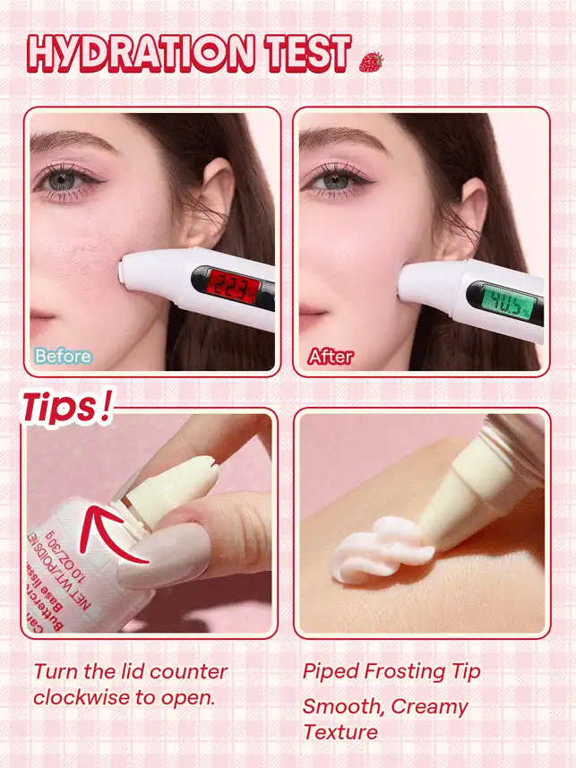 SHEGLAM Sweetheart Collection Buttercream Bliss Canvas 妝前乳 品牌 美容 化妝 化妝品 適合女性與女孩 完美搭配夏季春季 Y2K 時尚 流行 生日 母親節禮物 假期 派對準備就緒 最佳顏色 - 淺粉色 - 查看 4