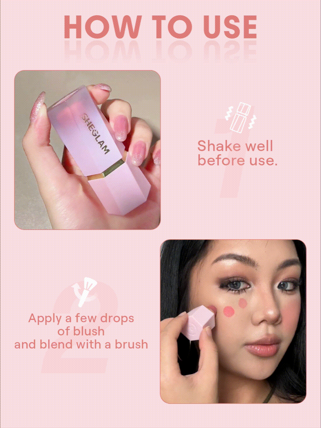 SHEGLAM Color Bloom Liquid Blush Matte Finish-Hush Hush Gel Cream Blush Long Lasting Non-Fading Highly Pigmented Lightweight Long Wear Smooth Blusher Brand Beauty Makeup Face Paint Cosmetic For Women Girls Perfect For Winter Spring Ideal For Y2K Fancy Fashion Suitable For Birthday Gift Party Ready Best Color - Hush Hush - View 6