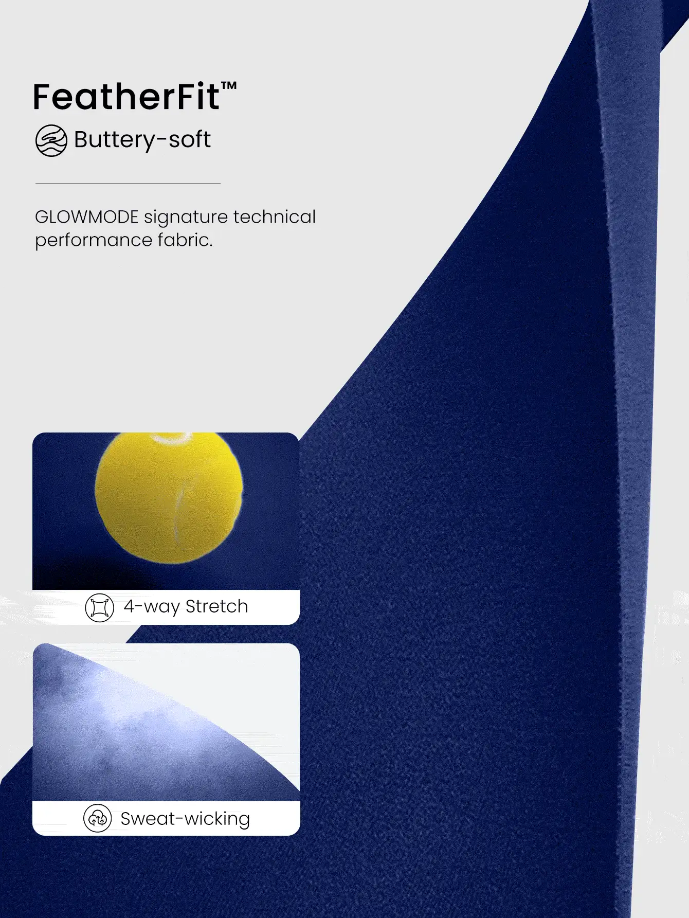 GLOWMODE 6" FeatherFit™ Flex Biker Shorts With Side Pockets Low Impact Yoga Daily - Dark Blue - View 4