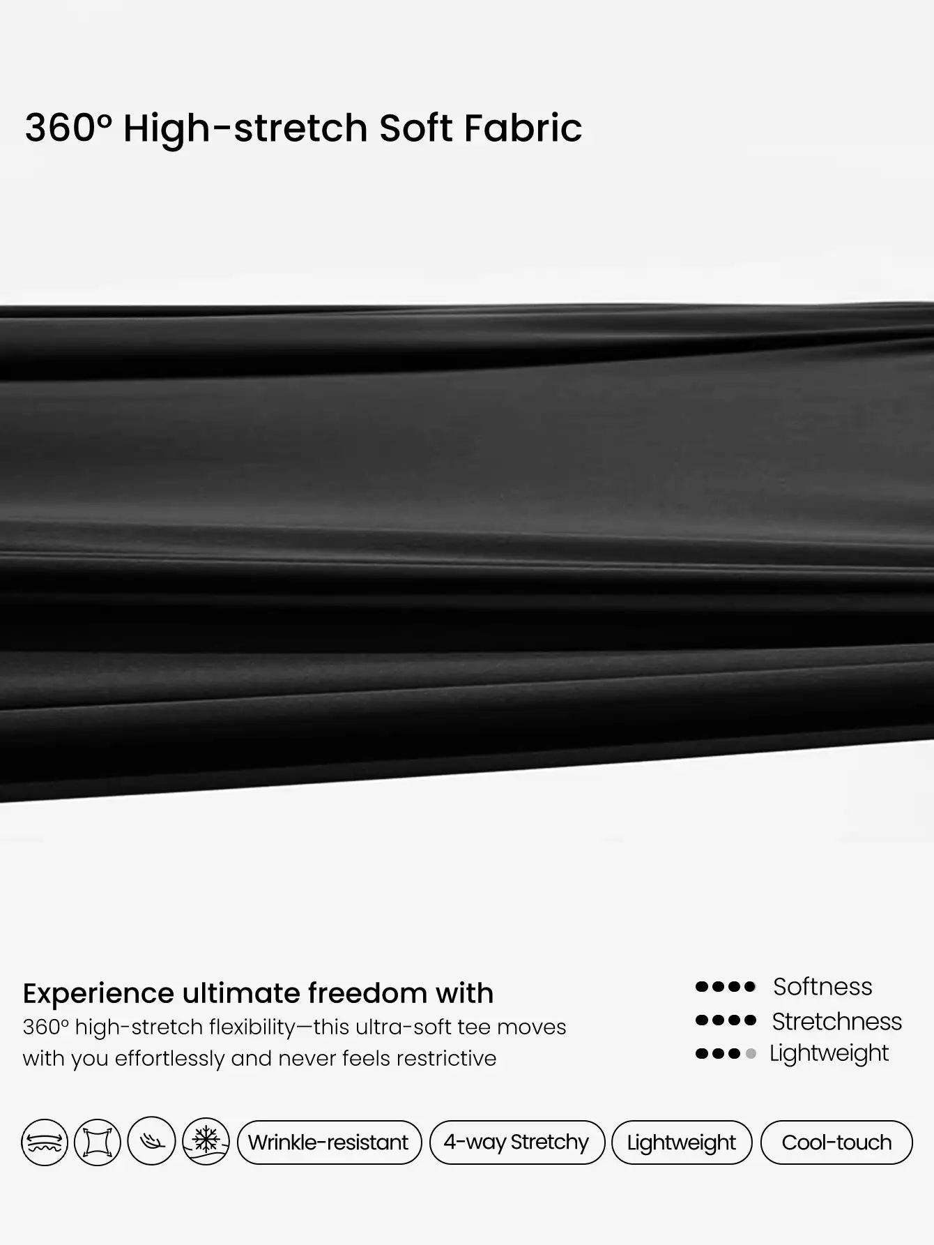 GLOWMODE Valentine's Day 360 High-Stretch Soft Fabric Switch It Up Lightweight Wrinkle-Resistant Customizable Neckline V-Back Design Slim Fit Active Top Gym Workout Studio Daily Casual Wear - Black - View 6