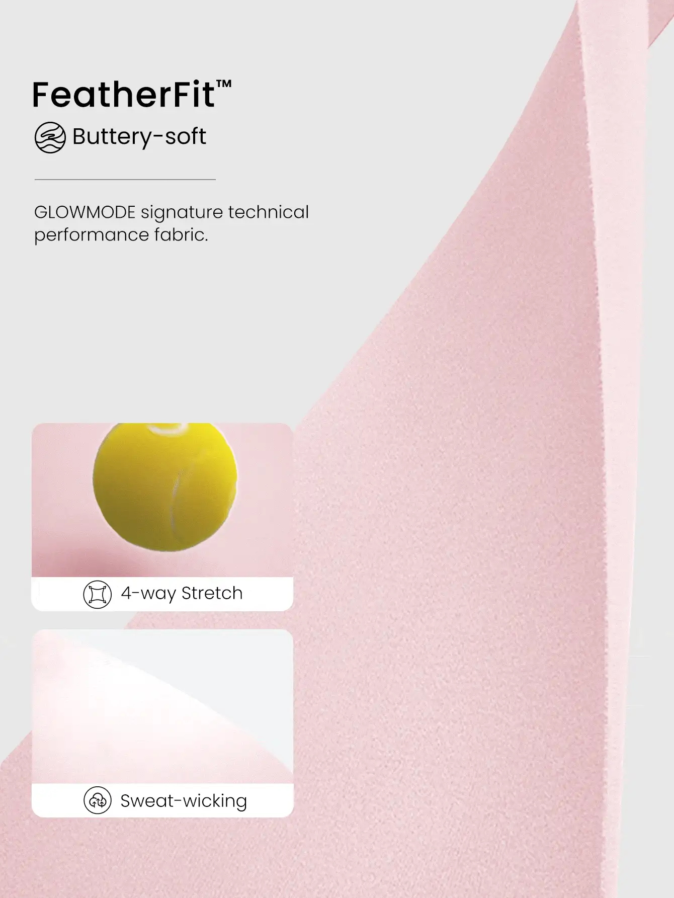 GLOWMODE 情人节款 4.3 英寸 FeatherFit™ Crush Mode 超柔软弹力吸汗连体衣，可调节肩带，可拆卸胸垫，胸部褶皱设计，适合日常休闲穿着 - 粉色 - 查看 5