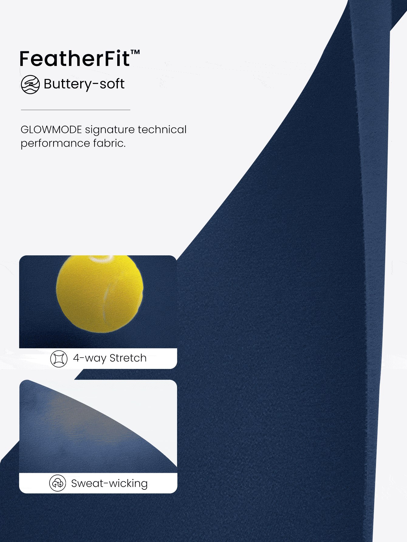 GLOWMODE 24" FeatherFit™ City Steps Buttery-Soft Sweat-Wicking Adjustable Drawstring Waist Peekbum Design No Front Seam Leggings Low Impact Yoga Studio Daily Active Wear - Dark Blue - View 6