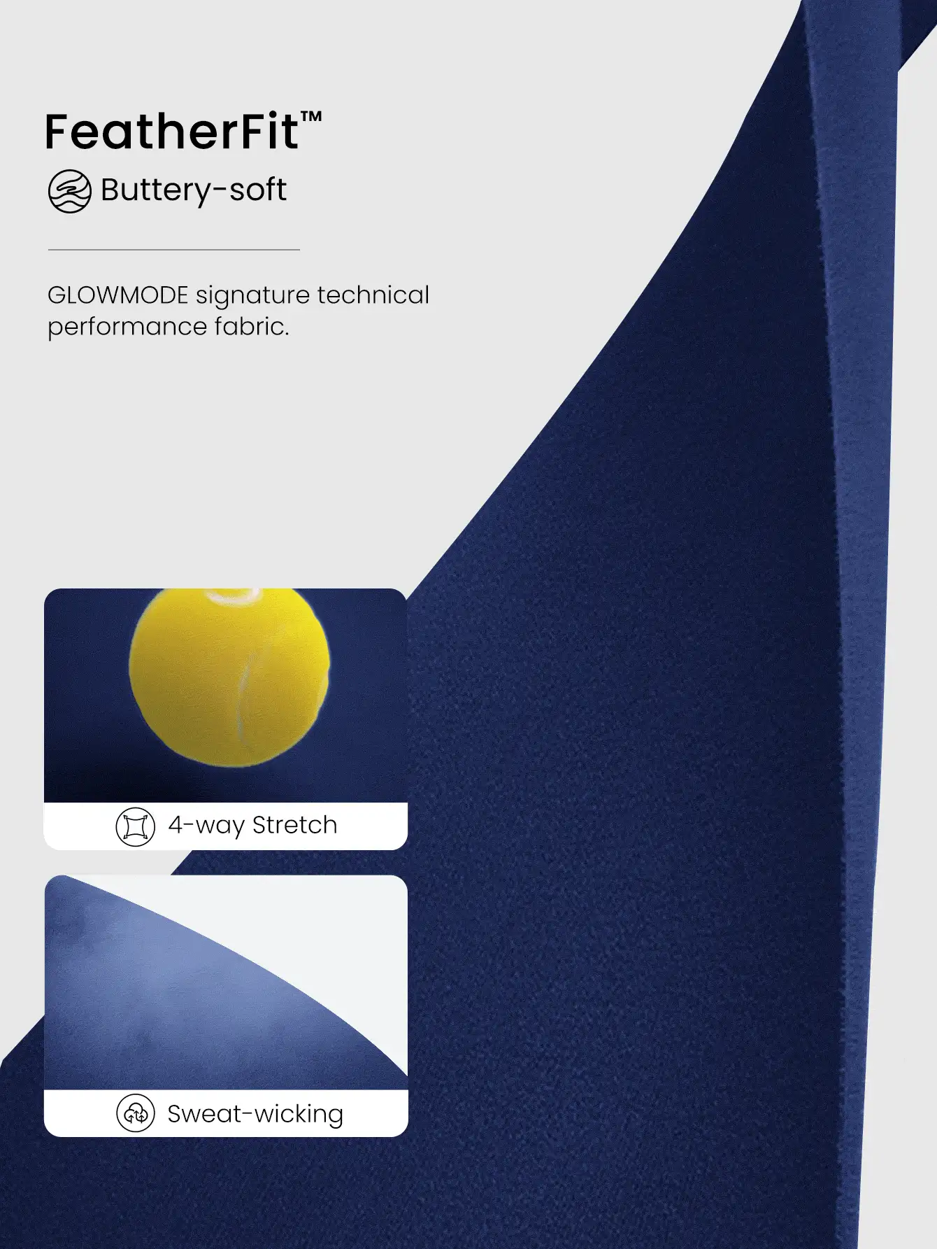 GLOWMODE 情人节 FeatherFit™ 爱动如丝般柔软弹力吸汗可拆卸胸垫吊带背心，适合低强度瑜伽、日常穿着 - Dark Blue - 查看 4