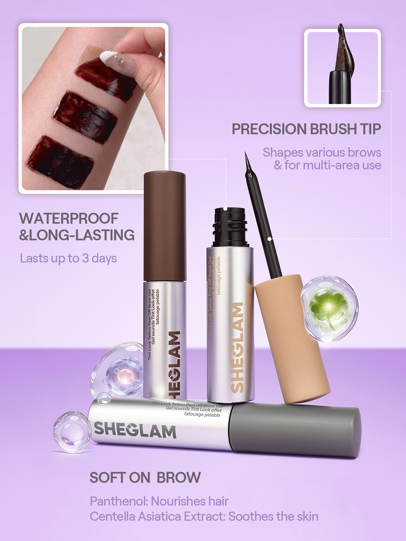 SHEGLAM Tint Lock Tattoo Peel Off Brow Gel-Espresso Brand Beauty Makeup Face Paint Cosmetic For Women Girls Perfect For Spring Summer Ideal For Y2K Fancy Fashion Suitable For Birthday Mother'S Day Gift Rave Party Ready Best Color - Espresso - View 5