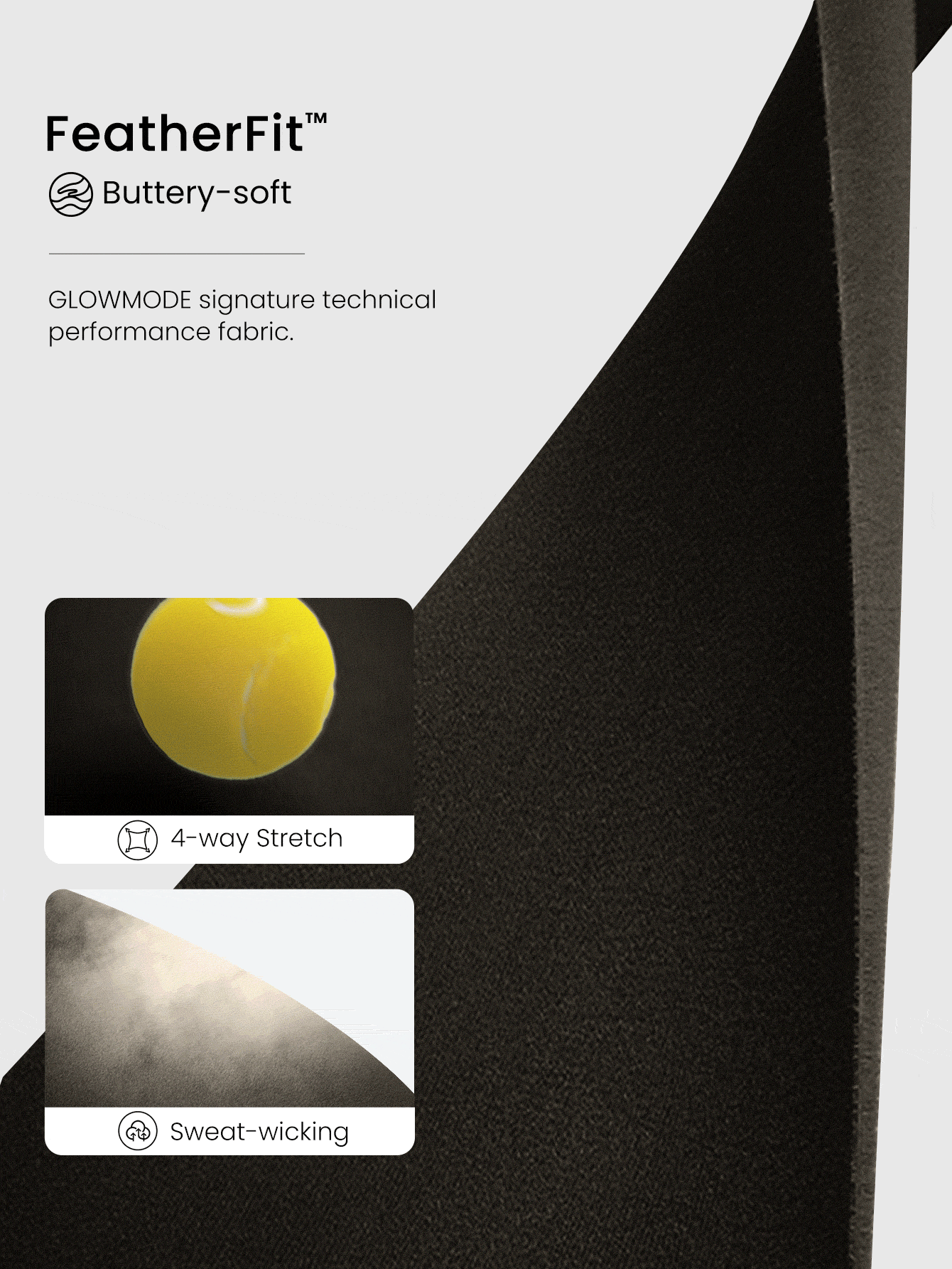 GLOWMODE 情人节特惠 24 英寸 FeatherFit™ 运动爱好者紧身裤，如黄油般柔软，吸汗透气，撞色缝线设计，收腹提臀，适合低强度瑜伽、健身房、日常休闲运动穿着 - 黑色 - 查看 8