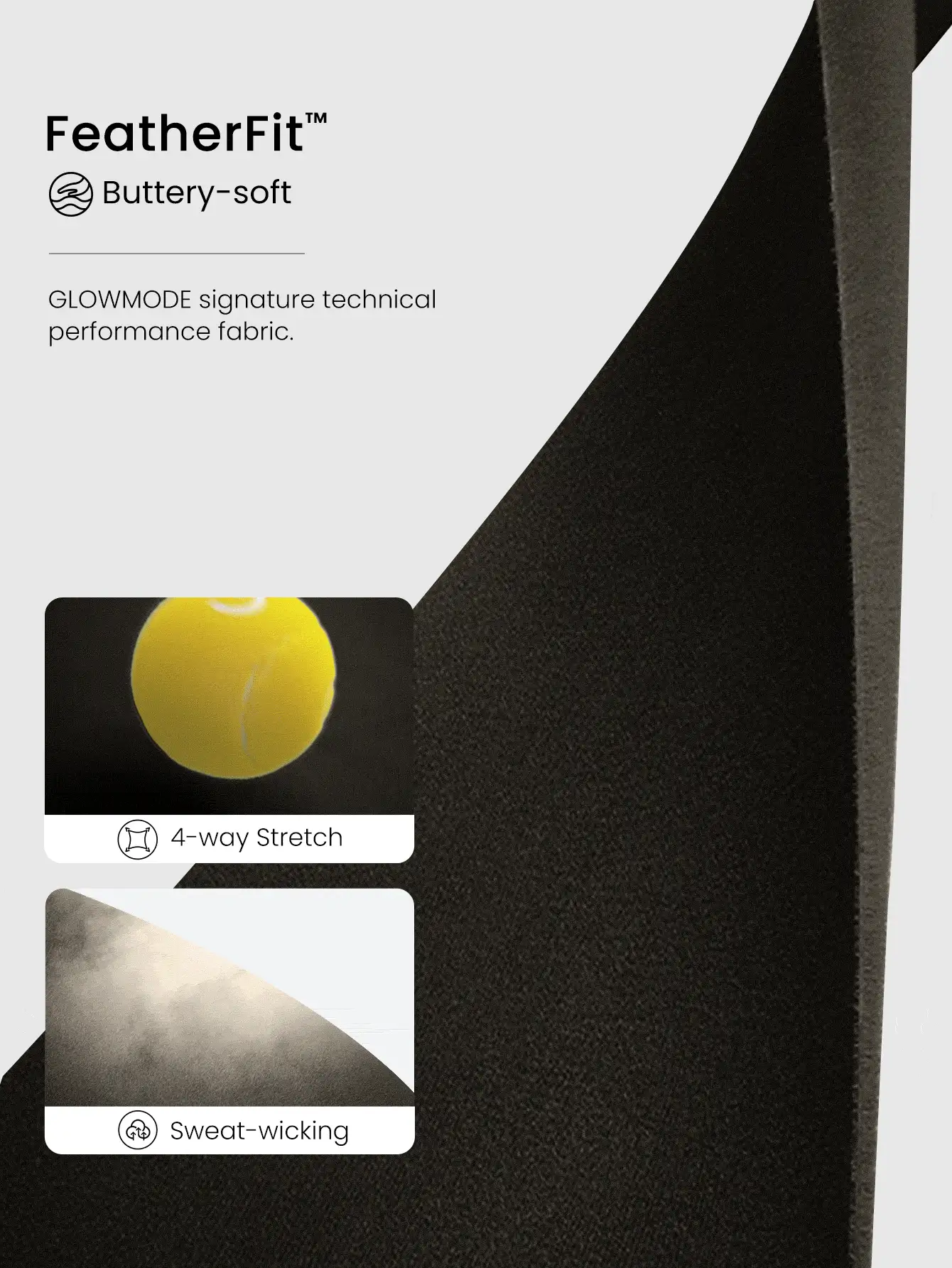 GLOWMODE Valentine's Day 24" FeatherFit™ Workout Lover Buttery-Soft Sweat-Wicking Contrasting Seam Tummy Control Booty-Lifting Leggings Low Impact Yoga Studio Gym Daily Active Casual Wear - Black - View 8