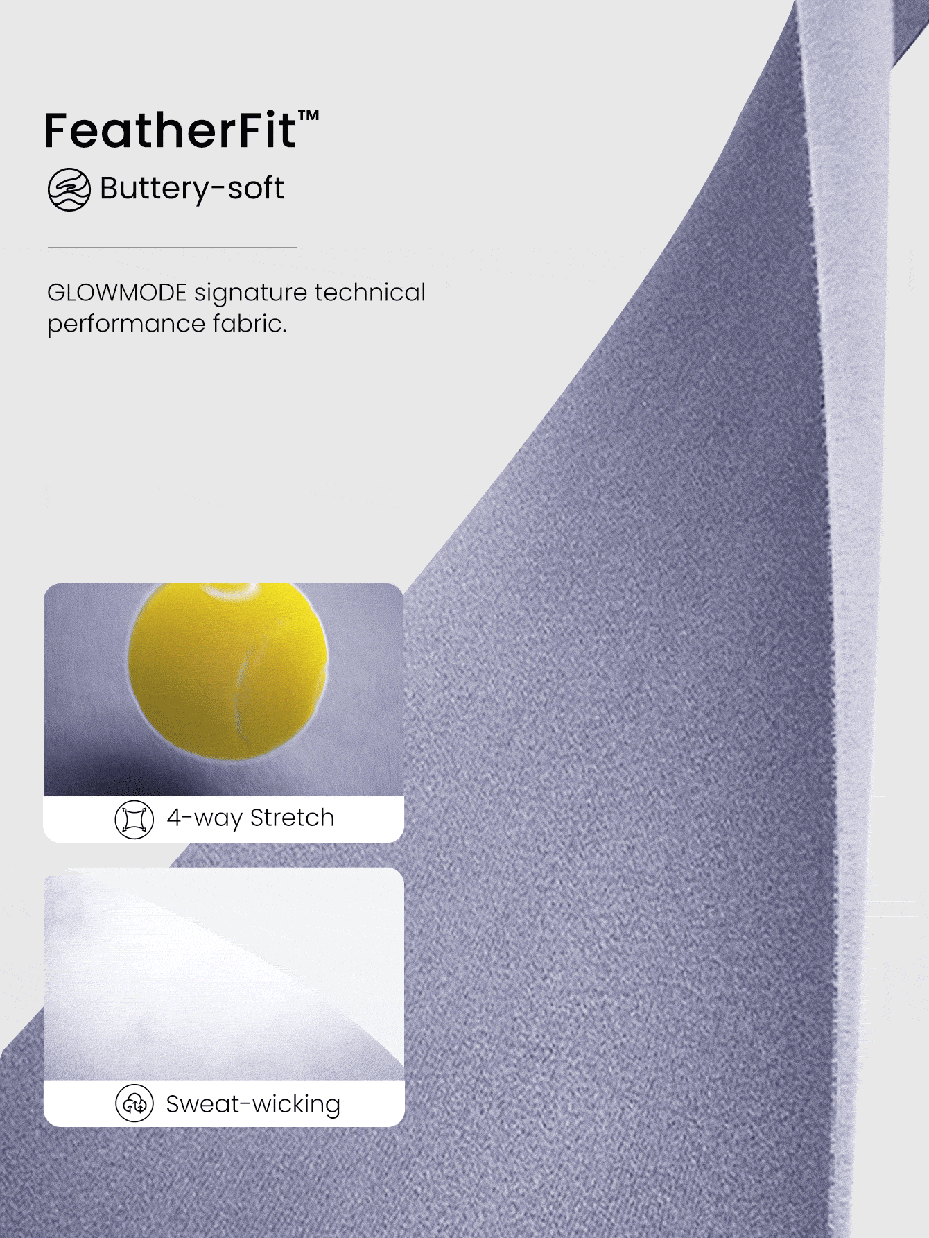 GLOWMODE FeatherFit™ Camiseta deportiva con espalda retorcida de bajo impacto para yoga y uso diario en otoño e invierno - Púrpura polvoriento - Añade 4