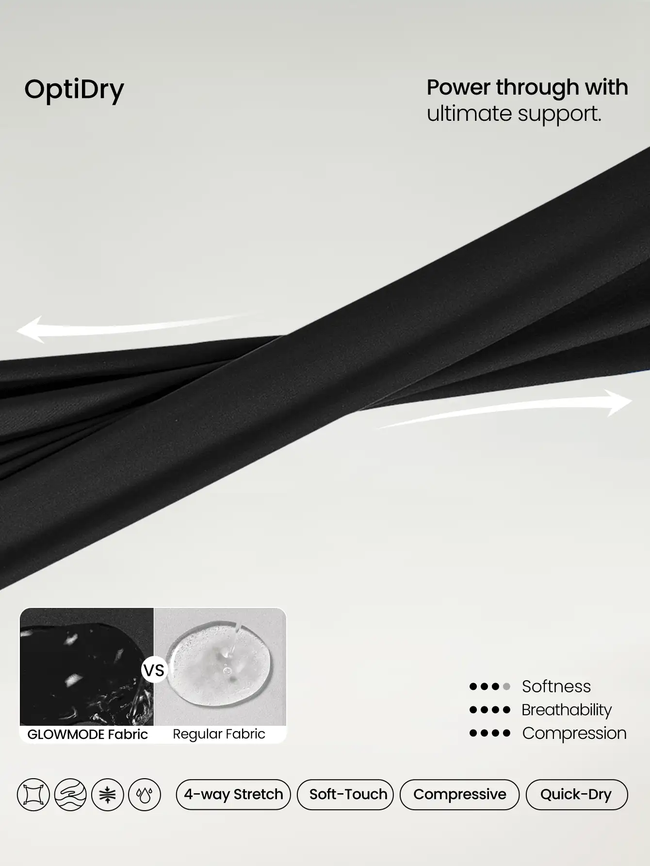 GLOWMODE Plus Size OptiDry Gym Crusher Compressive Quick-Dry Built-In Cups Front Zipper Sports Bra Medium Impact Training Running Workout Gym Wear - Black - View 9