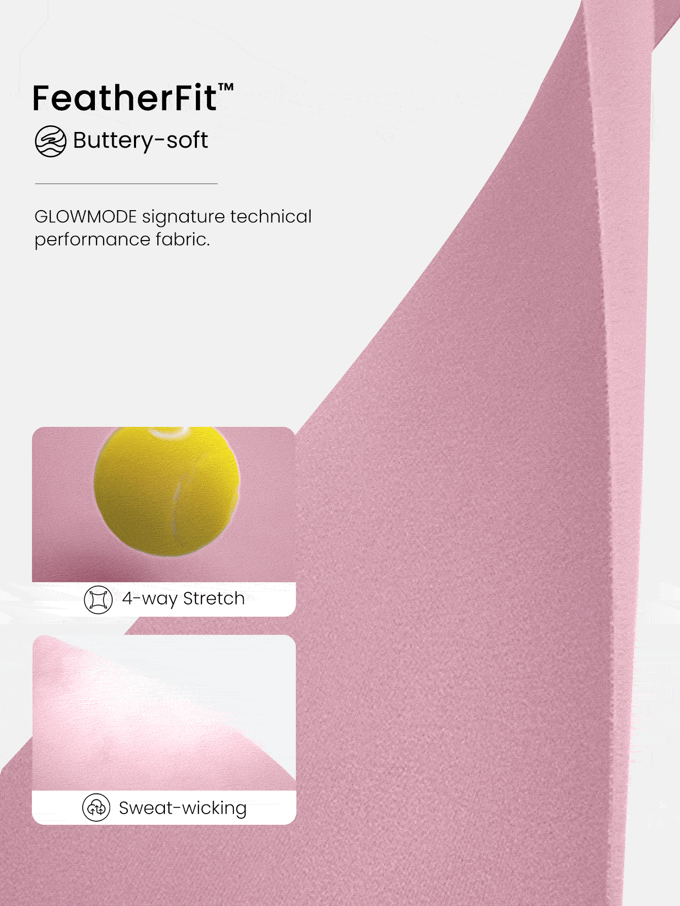 GLOWMODE 31" FeatherFit™ Cheeky Flare Buttery-Soft Sweat-Wicking Stretchy Adjustable Drawstring Waist Peekabum Design Flare-Leg Leggings Low Impact Yoga Pilates Studio Gym Daily Active Wear - Pink - View 5