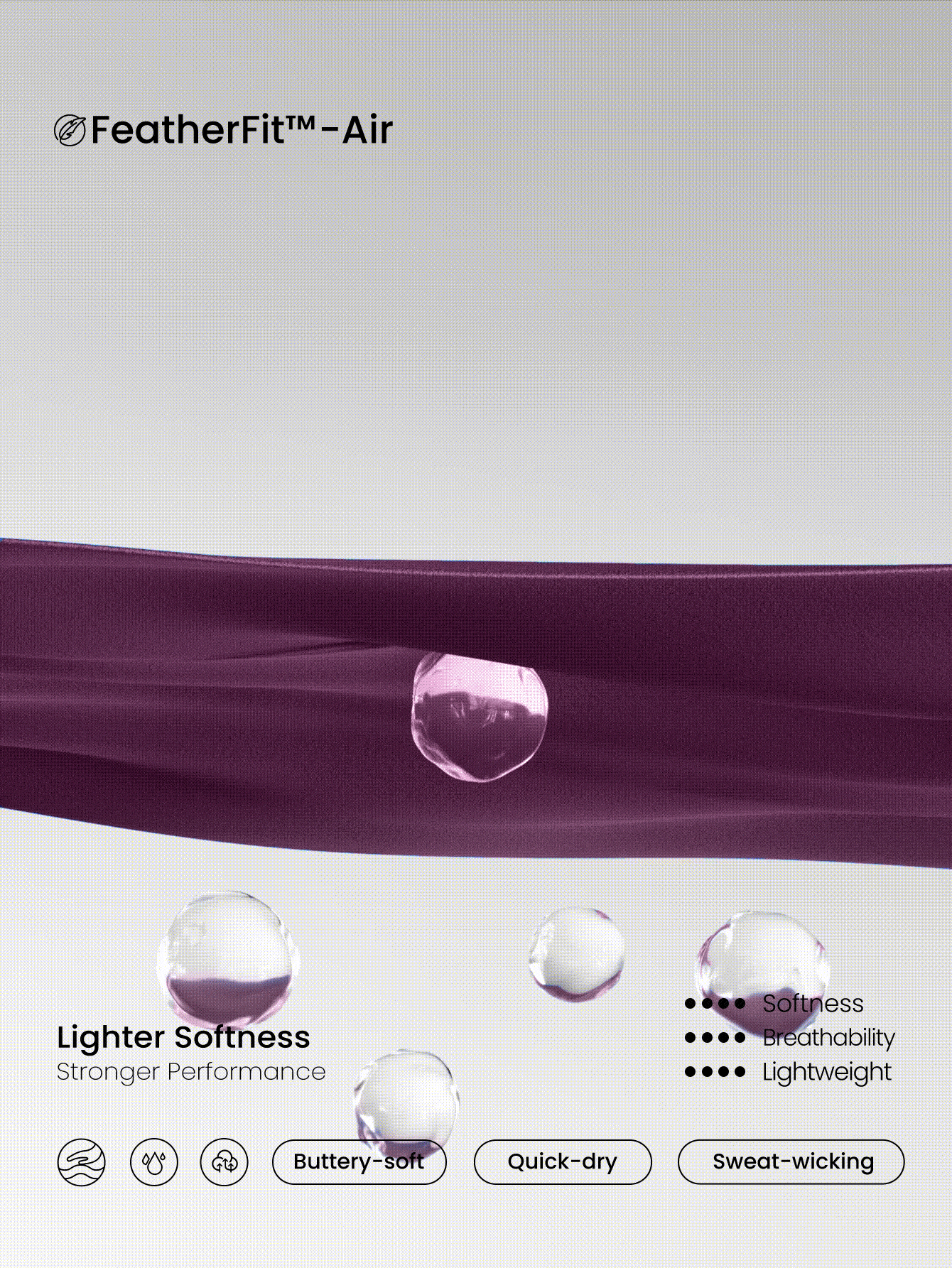 GLOWMODE FeatherFit™-Air Elevate A-Line Built-In Peekaboo Short Pocket Mini Slip Dress Low Impact Daily Summer Quick Dry Moisture Wicking - Purple - View 6