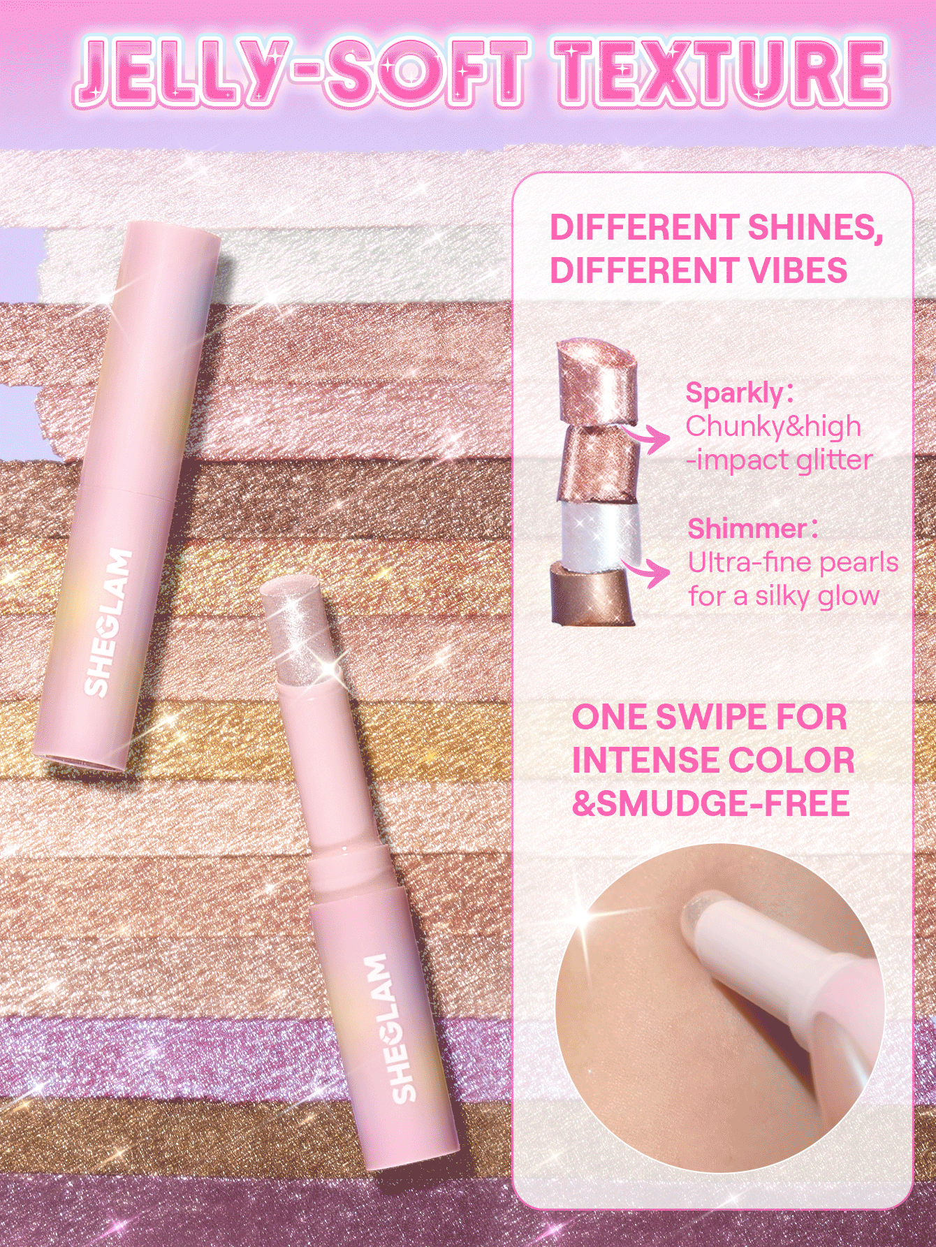 SHEGLAM Crystal Jelly Glaze Stick-Peach Fuzz Brand Beauty Makeup Face Paint Cosmetic For Women Girls Perfect For Spring Summer Ideal For Y2K Fancy Fashion Suitable For Birthday Mother'S Day Gift Rave Party Ready Best Color - 03 Peach Fuzz - View 3