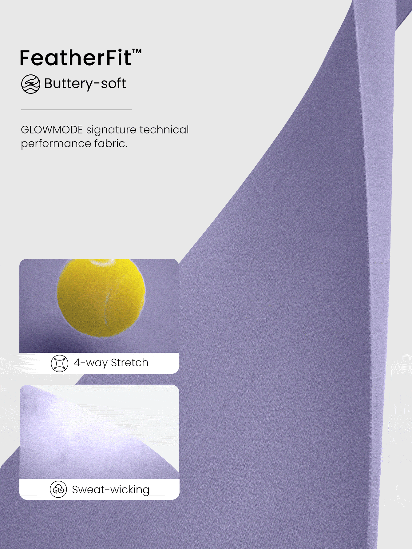 GLOWMODE FeatherFit™ U型背部镂空运动交叉背心，轻度支撑，适合低强度瑜伽日常穿着，秋冬季适用。 - 淡紫色 - 查看 4