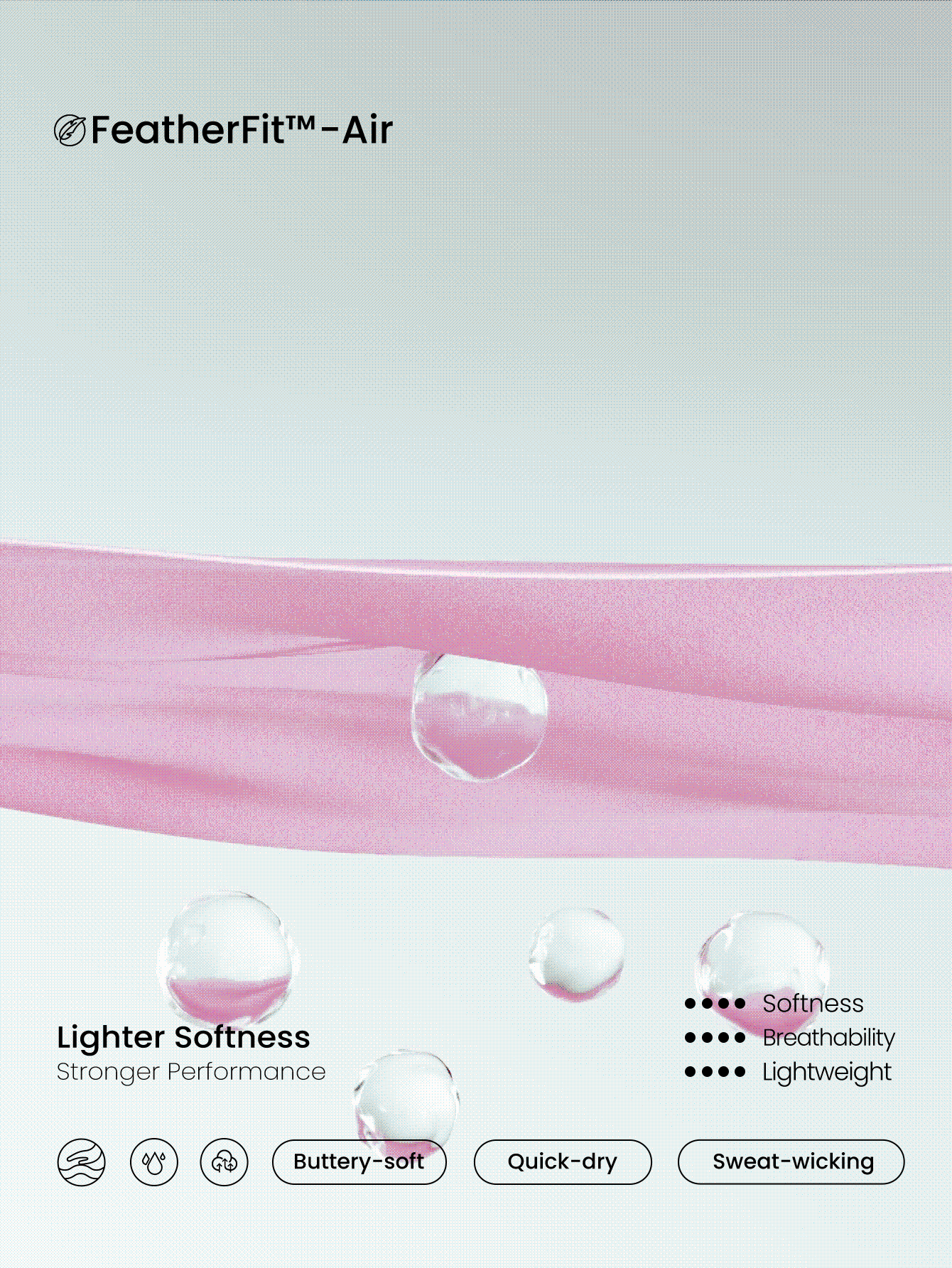 GLOWMODE Vestido mini con bolsillo incorporado, cuello de pico, antideslizante, cruzado, de soporte ligero, de secado rápido y transpirable, para primavera y verano FeatherFit™-Air - Rosa - Ver 6