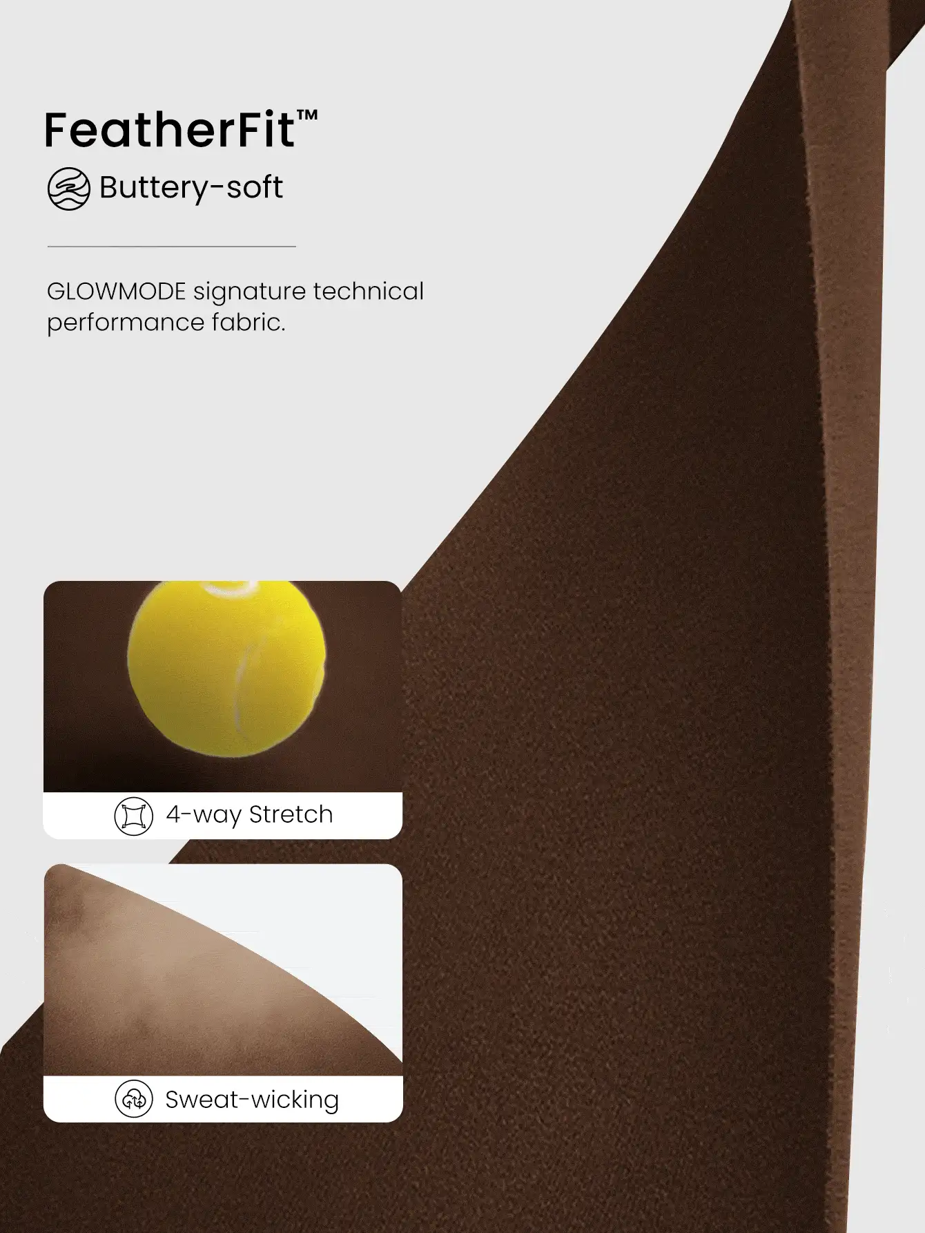 GLOWMODE FeatherFit™ Better Together Twisted Backless Removable Cups Adjustable Straps Square Neckline Tank & 4.3" Buttery-Soft Sweat-Wicking Crossover Waist Biker Shorts Low Impact Yoga Cycling Running Gym Daily Active Wear - Brown - View 7