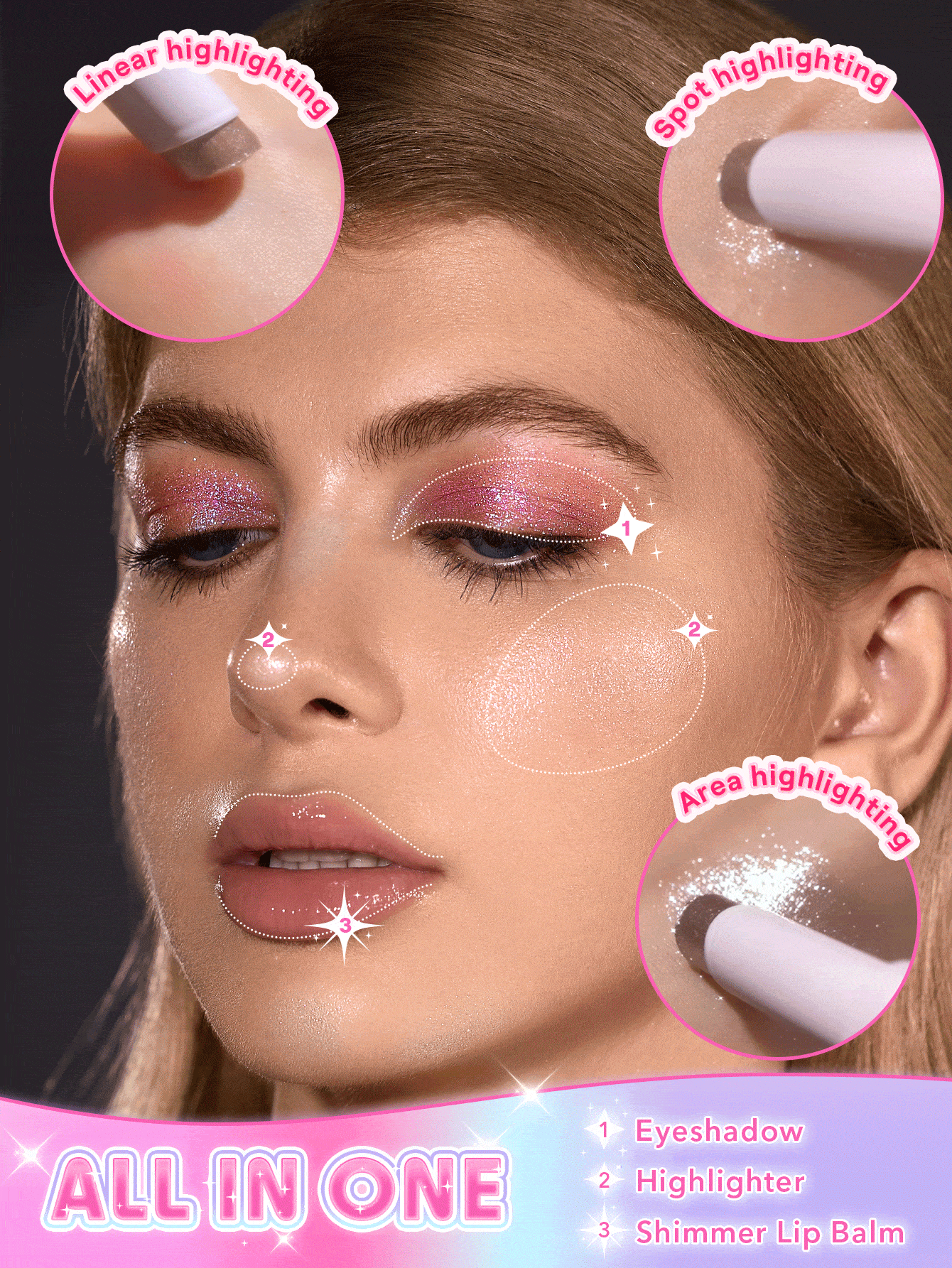 SHEGLAM Barra de sombra de ojos Crystal Jelly Glaze, color fucsia, divertida, multiusos, única, con brillo, de larga duración y alto pigmento Brillos Marca Belleza Maquillaje Maquullaje Cosmética para Mujeres Niñas Perfecto para Invierno Primavera Verano Ideal para Y2K Elegante Moda Adecuado para Cumpleaños Día de la Madre Regalo Fiesta Listo Mejor Color - Fuchsia Fun - Añade 4