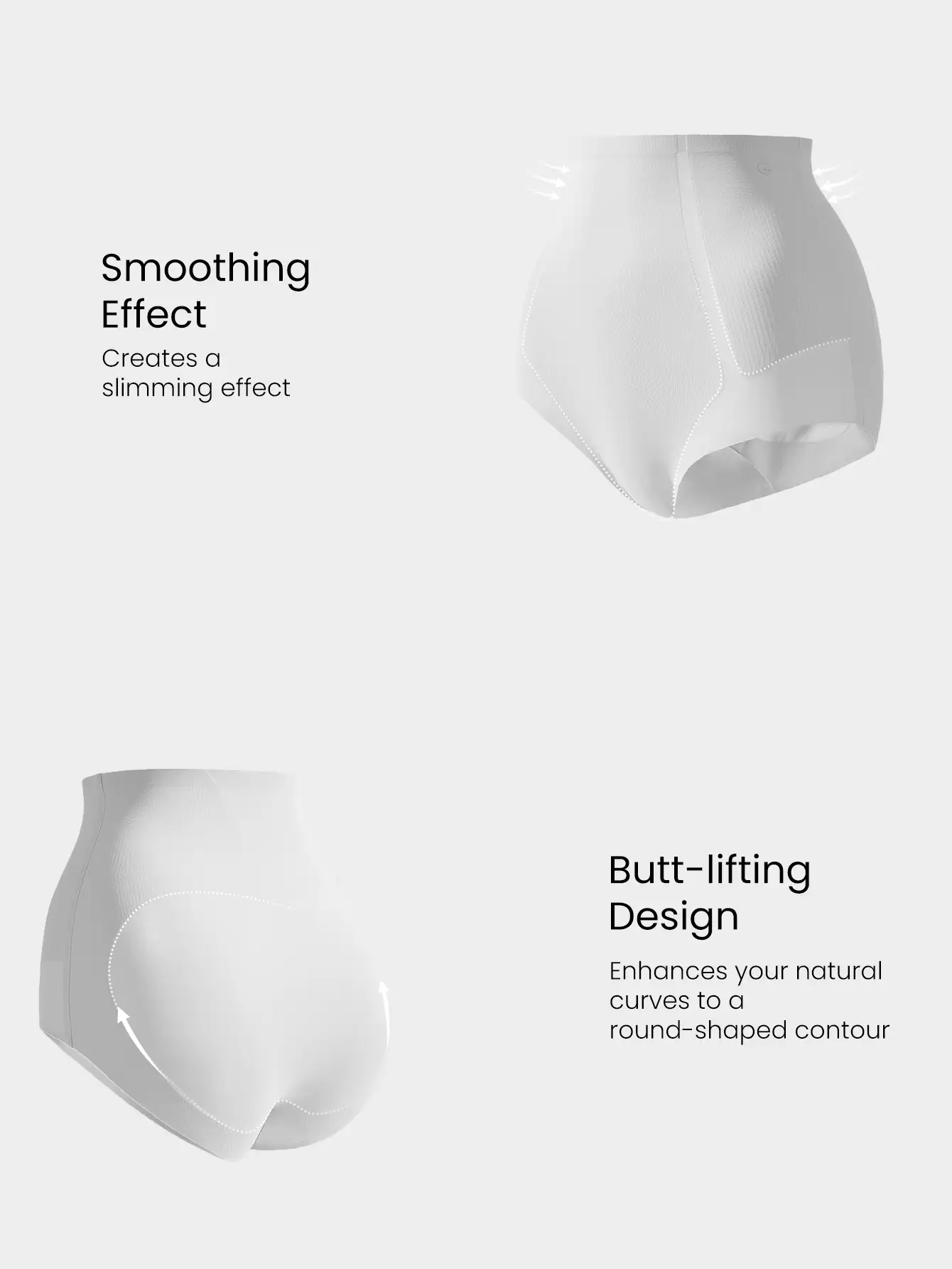 GLOWMODE 1 件装塑身高腰收腹提臀塑身内衣日常休闲 - 淺灰色 - 查看 3