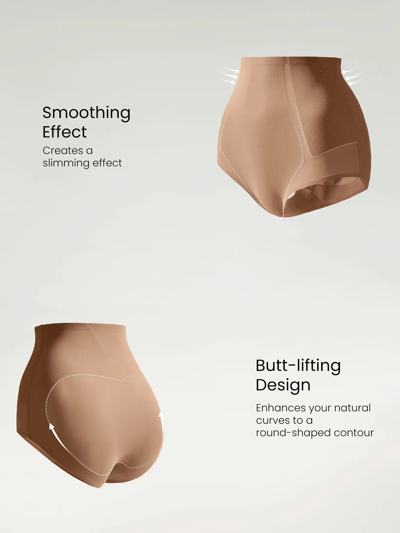 GLOWMODE Quần lót định hình Sculpt Fit cạp cao, kiểm soát bụng, nâng mông, che phủ quần lót thường ngày - màu nâu - Xem 3