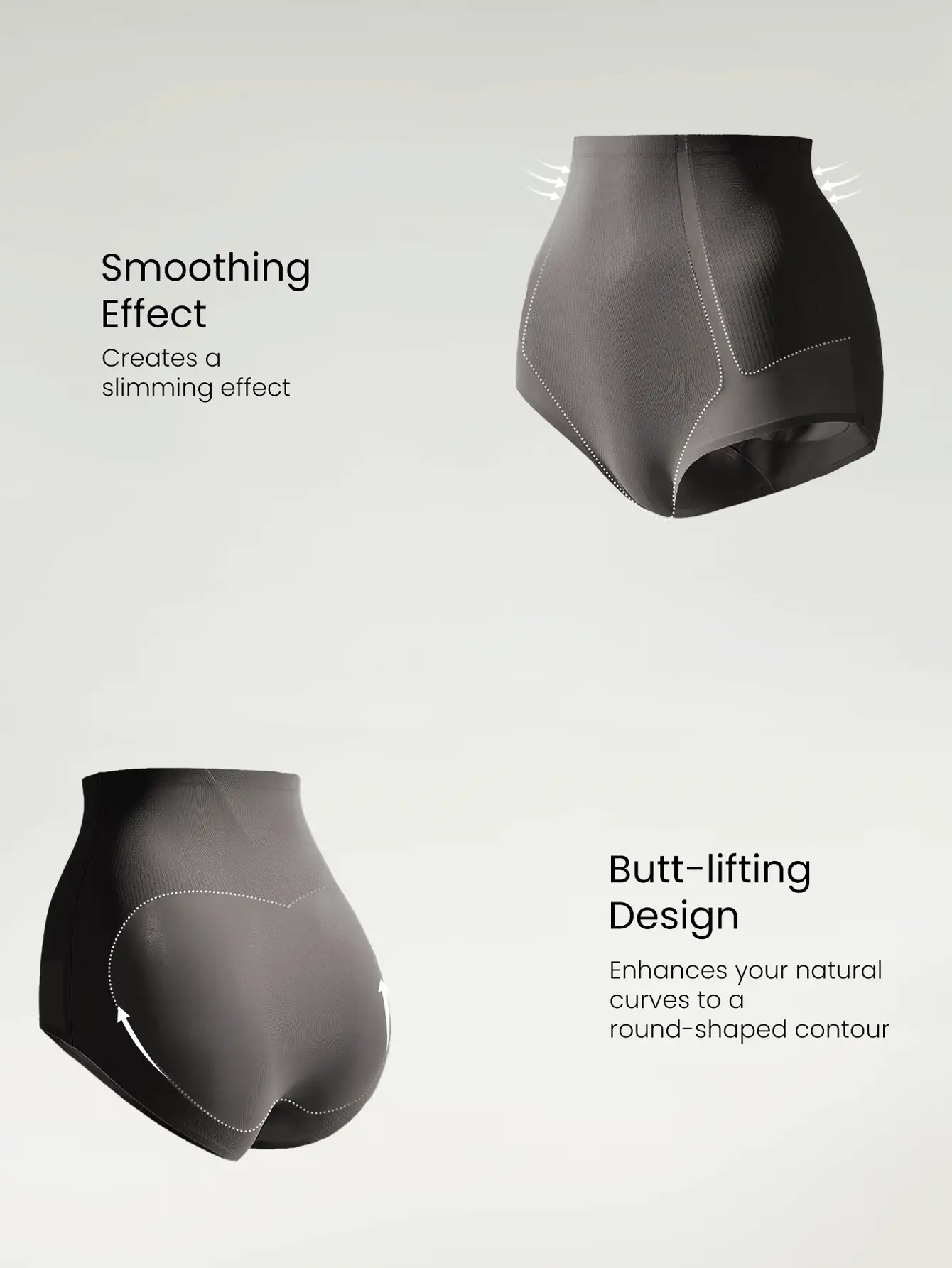 GLOWMODE 1 Pack Sculpt Fit High-Rise Waist Smoothing Effect Coverage Underwear Daily Casual - Dark Grey - View 3