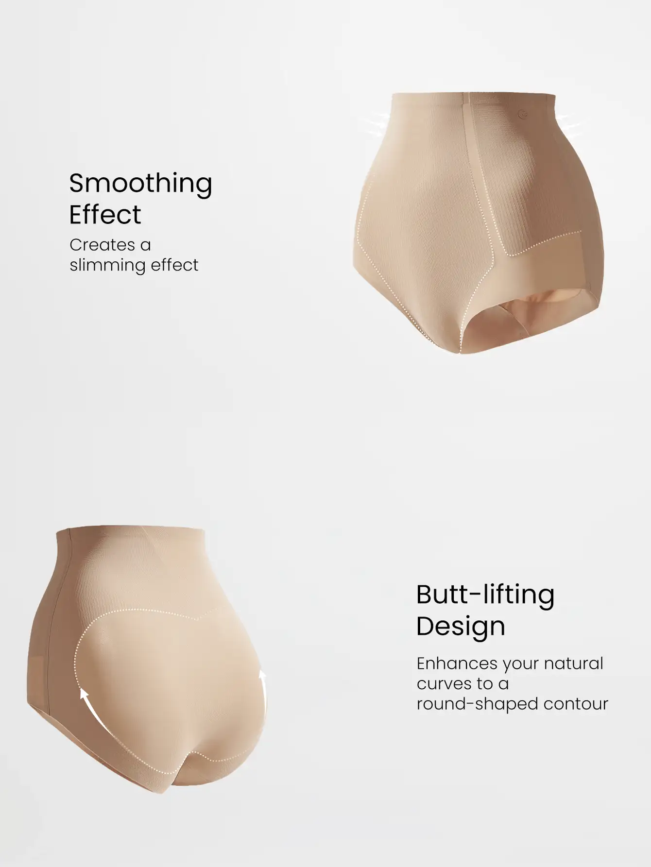 GLOWMODE 2 paquetes de ropa interior moldeadora de cintura alta con control de abdomen y levantamiento de glúteos, para uso diario y casual - Albaricoque - Ver 3