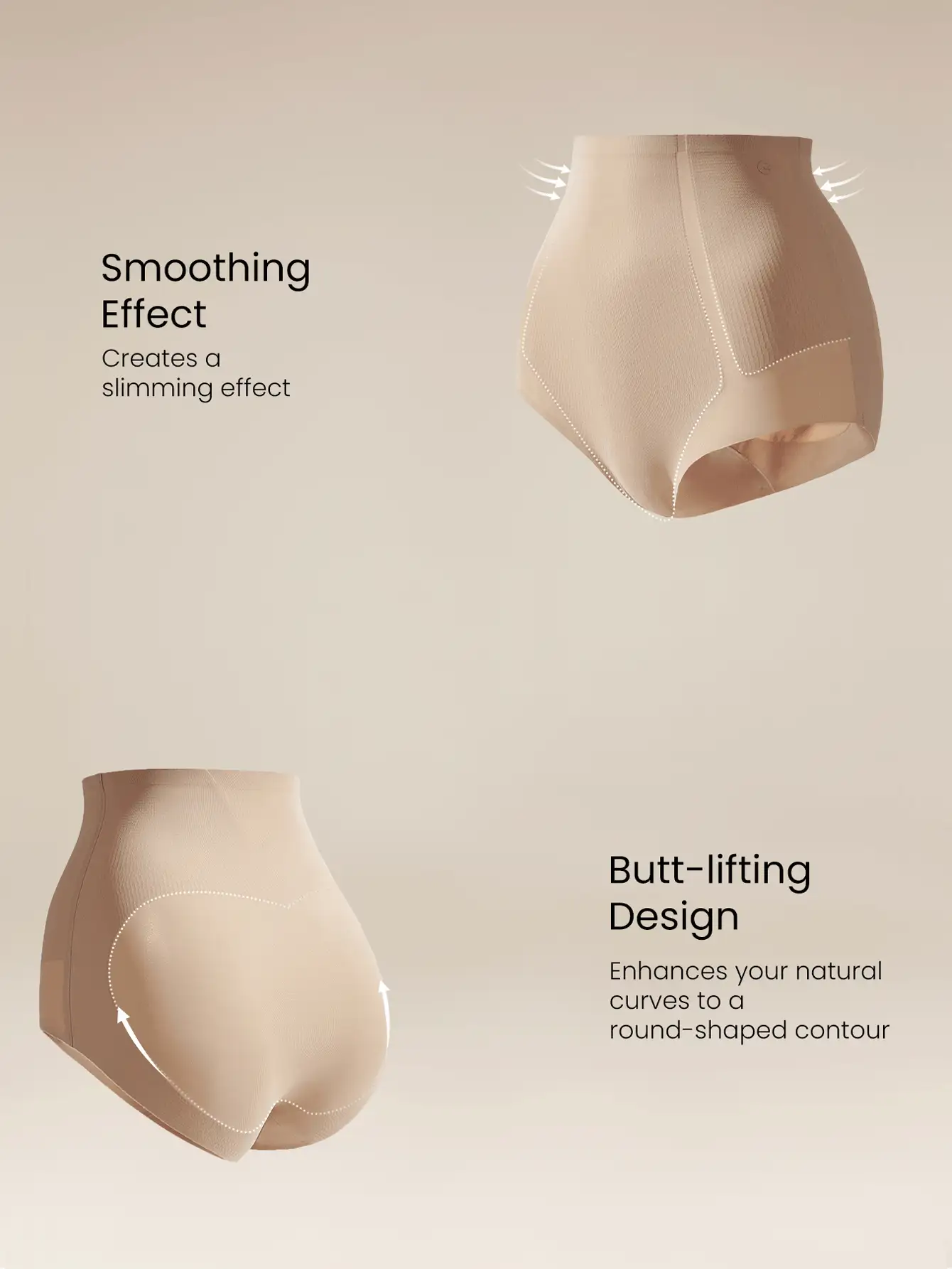 GLOWMODE 塑身高腰收腹提臀塑身内衣日常休闲 - 卡其色 - 查看 3