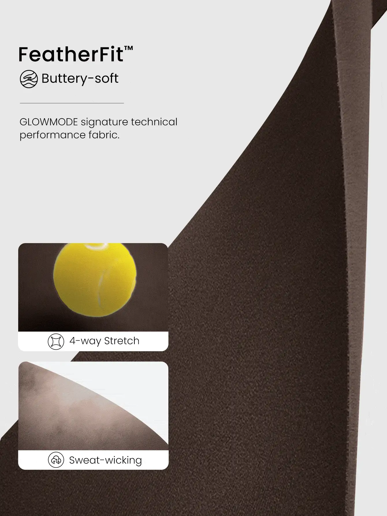 GLOWMODE 4.3" FeatherFit™ Sculpt & Flow Buttery-Soft Sweat-Wicking Stretchy Tummy Control Removable Cups Side Pockets U-Back Bodysuit Romper Low Impact Yoga Pilates Studio Gym Workout Daily Wear - Brown - View 5