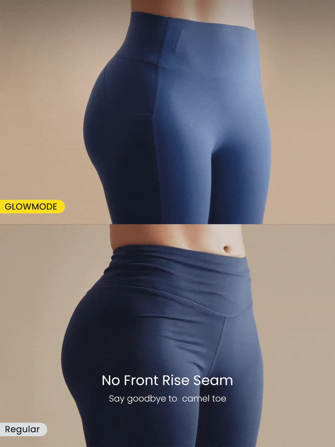 GLOWMODE 21" Leggings FeatherFit™-Sculpt Slay The Sweat con compresión, control del abdomen, sin costura frontal, bolsillos laterales para entrenamiento, carrera y gimnasio - Negro - Ver 7