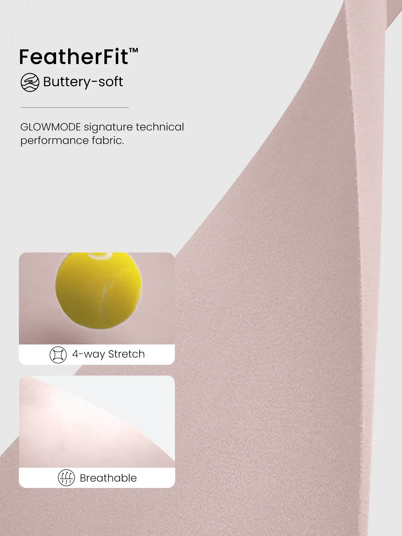 GLOWMODE 24英寸 FeatherFit™ 红色高腰侧袋紧身裤，适合健身和秋冬季穿着 - 淺粉色 - 查看 4