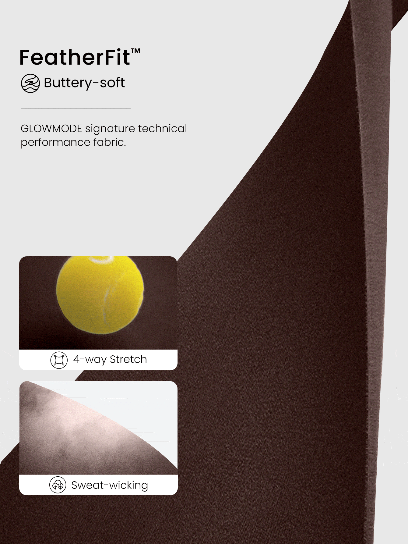 GLOWMODE FeatherFit™-Air Tie Up Wrap Up Pleated Skirt Dance Training Daily Quick Dry Moisture Wicking - Brown - View 6