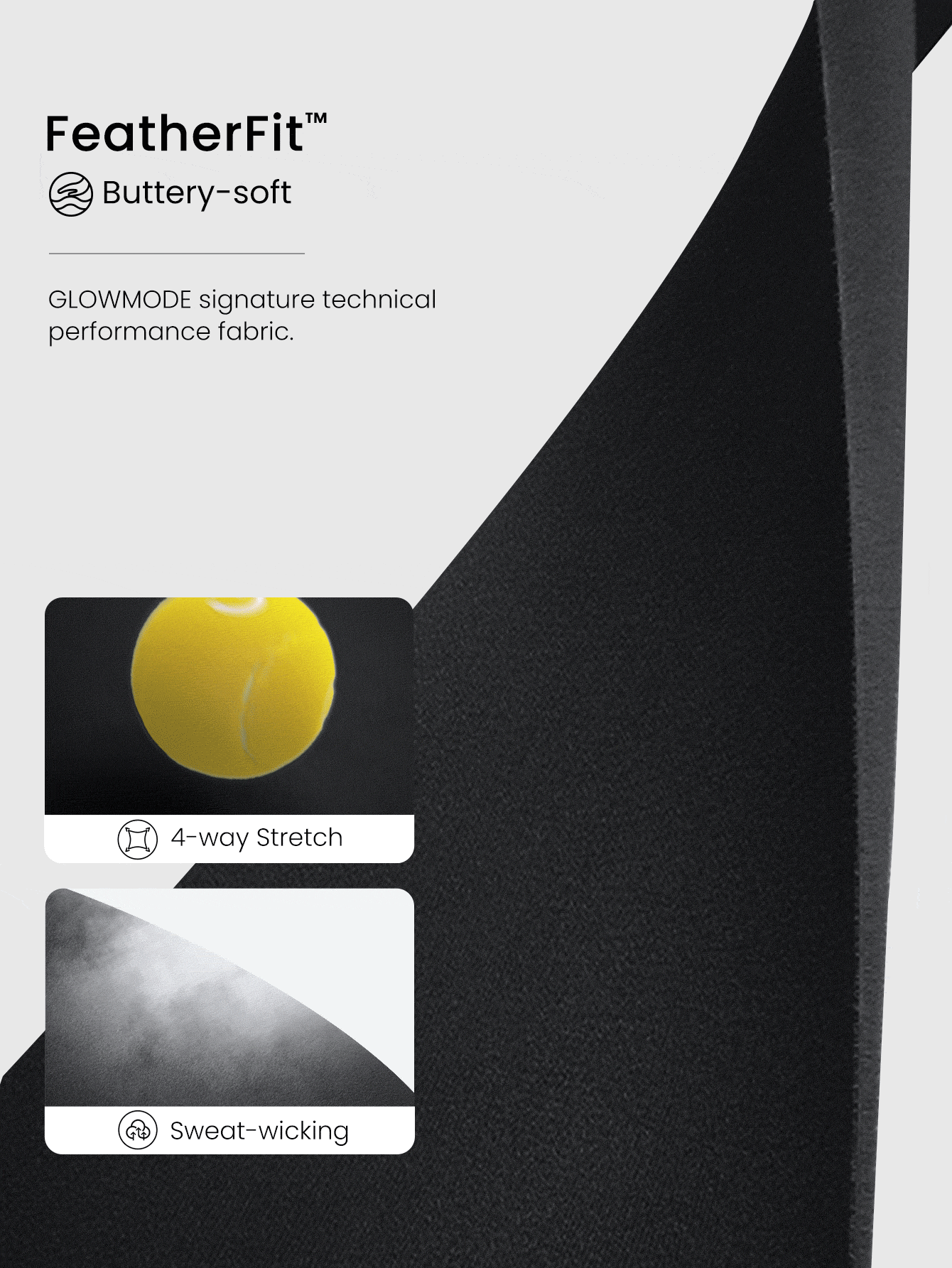 GLOWMODE 33英寸 FeatherFit™ Groovy Flare 高腰超长喇叭紧身裤，柔软弹力，吸汗透气，适合低强度瑜伽、普拉提、日常运动穿着 - 黑色 - 查看 6