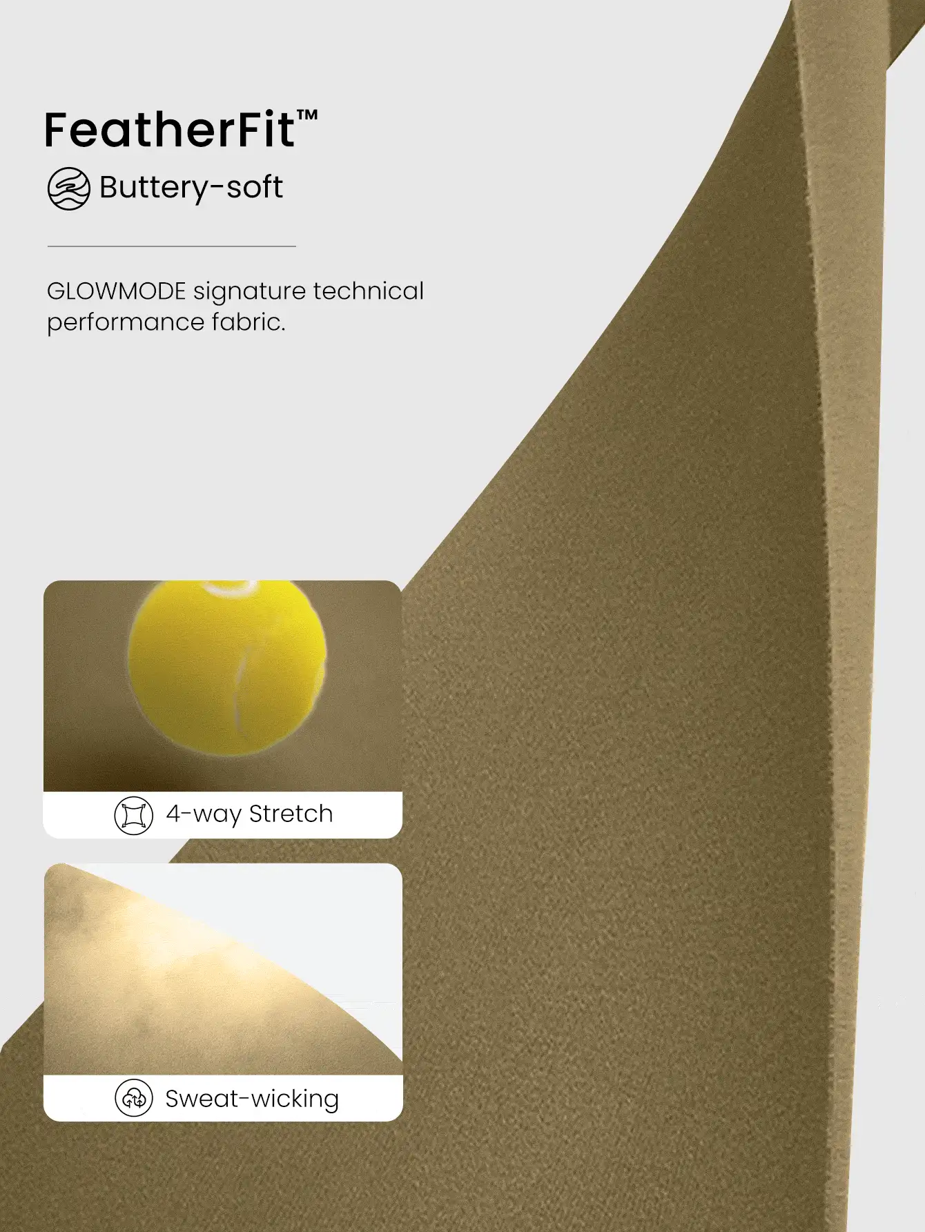 GLOWMODE 33英寸 FeatherFit™ Groovy Flare 高腰超长喇叭紧身裤，柔软弹力，吸汗透气，适合低强度瑜伽、普拉提、日常运动穿着 - 橄欖綠 - 查看 5