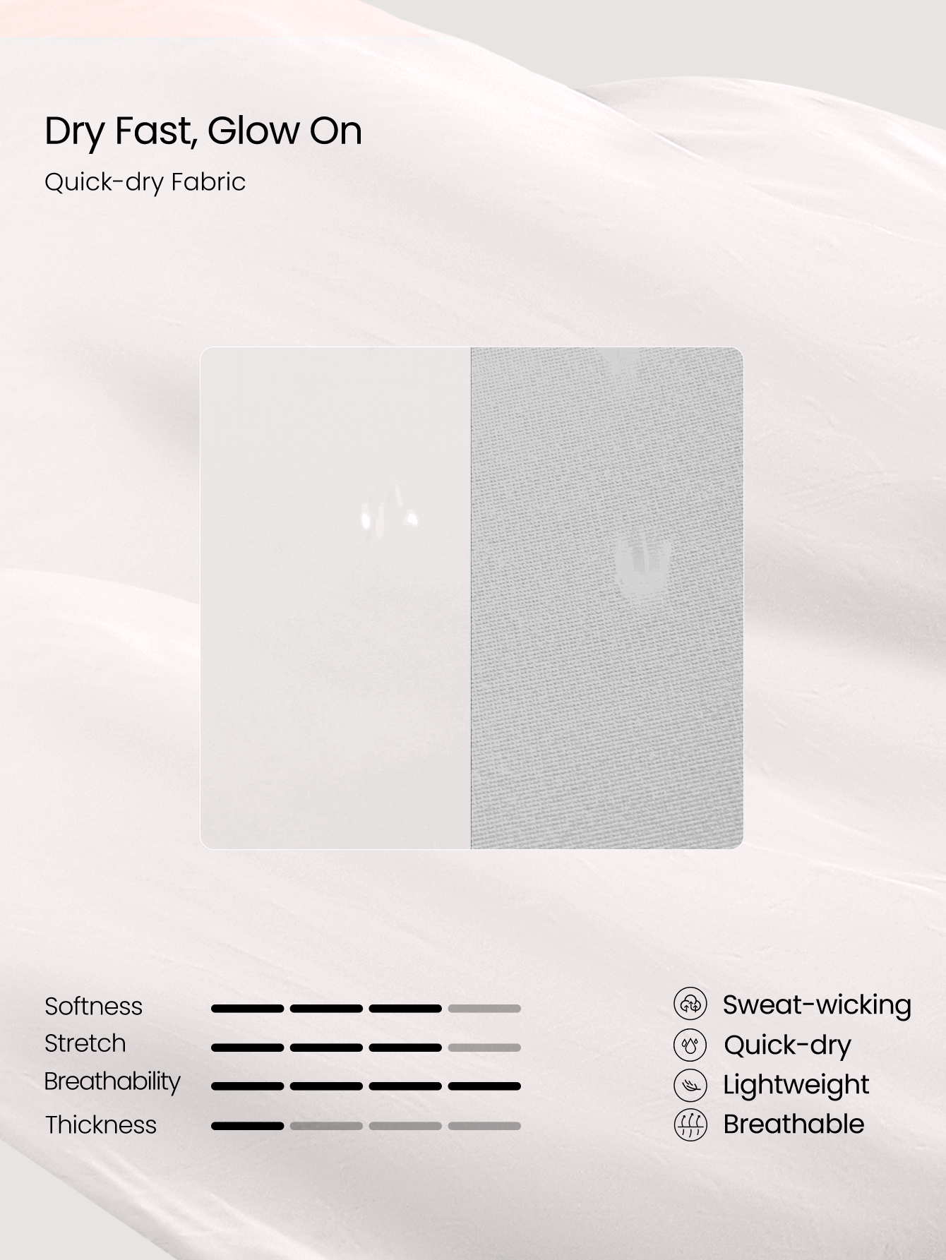 GLOWMODE Ignite Lightweight Sweat-Wicking Waist Length Oversized Fit Front Back Mesh Paneling V-Neck Tee Running Jogging Training Tennis Golf Daily Active Wear - White - View 5