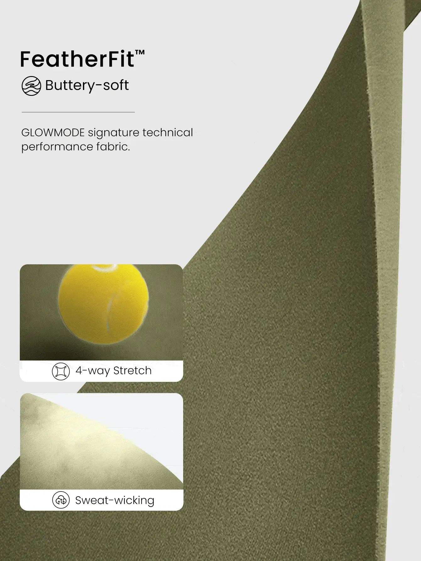 GLOWMODE FeatherFit™晨曦交叉露背可拆卸胸垫方领吊带运动文胸，适合低强度瑜伽、普拉提、健身房锻炼及日常运动穿着 - 橄欖綠 - 查看 4