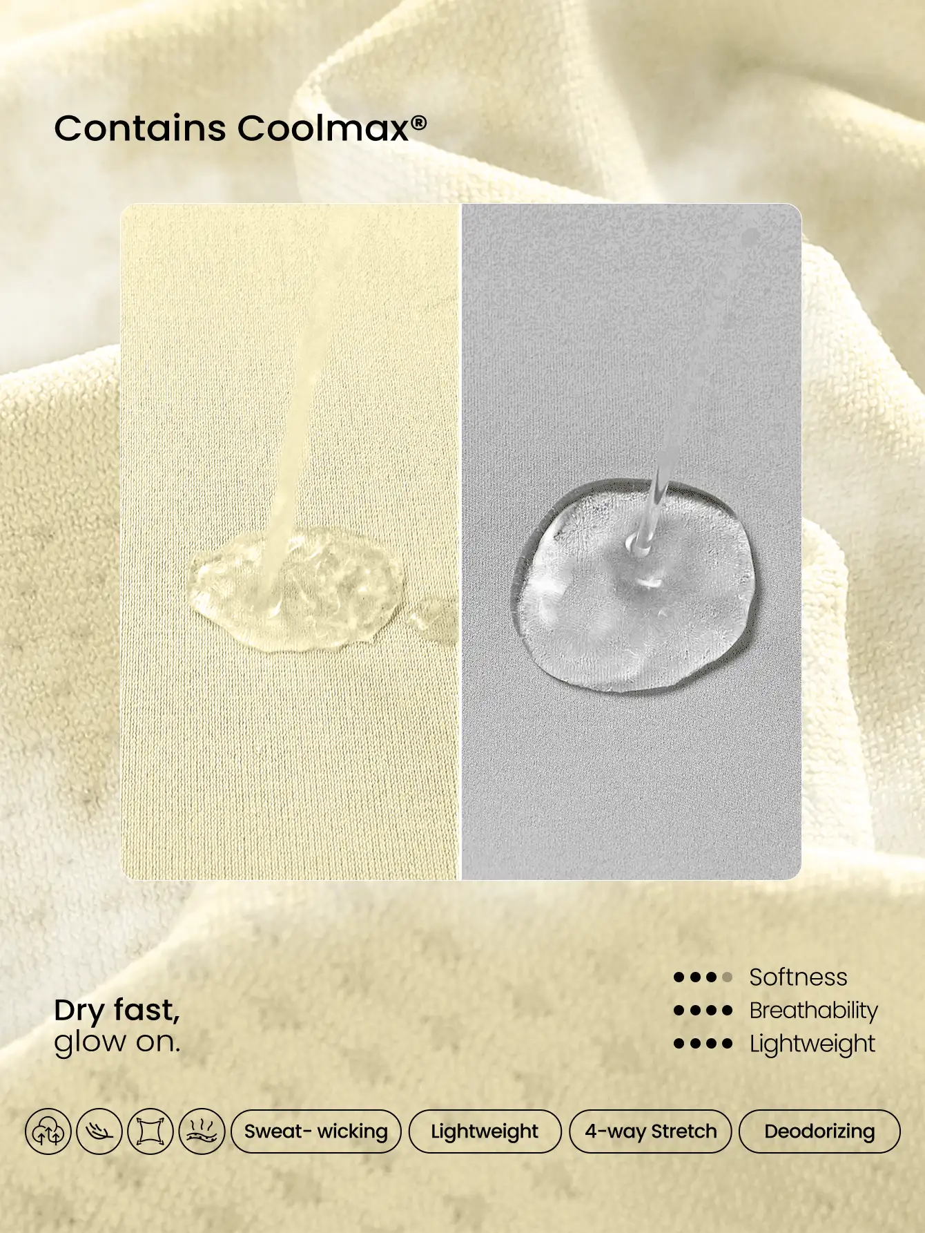 GLOWMODE Áo tập thể dục liền mạch, dáng ôm, tay ngắn, áo thun thể thao tập gym mùa hè - Màu vàng - Xem 2