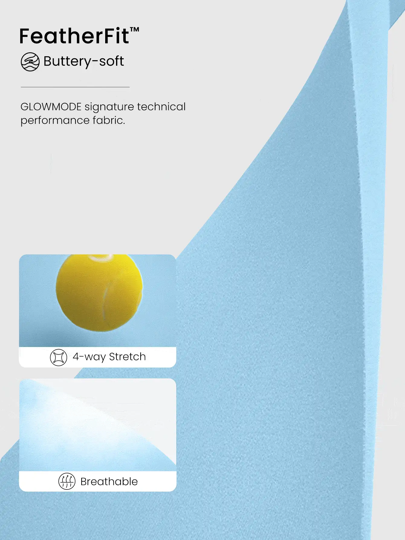 GLOWMODE FeatherFit™ See You Around 露背吊带运动文胸，轻度支撑，适合低强度瑜伽 - 藍色 - 查看 4