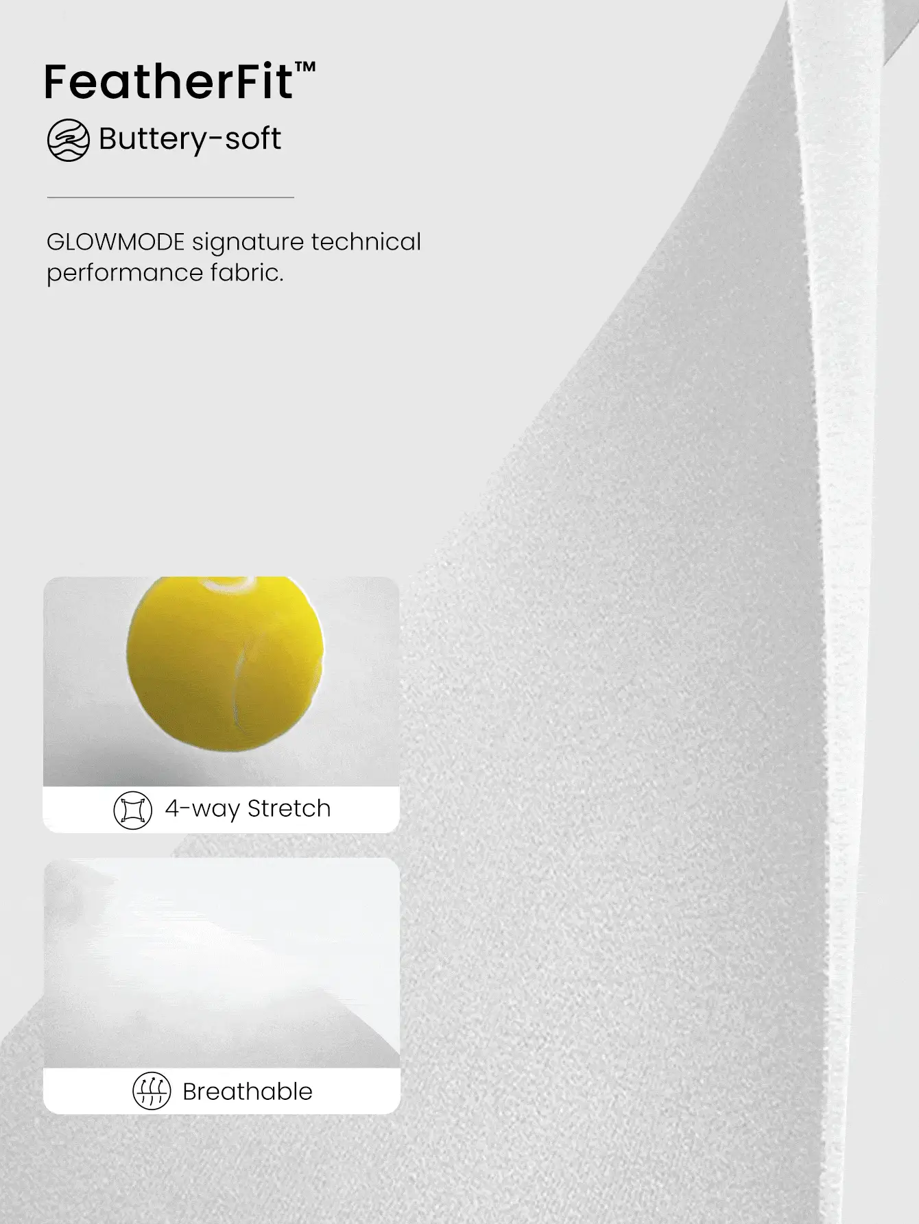 GLOWMODE FeatherFit™ Cropped Racerback Cut-Out Tank Top Built-In Push-Up Bra Low Impact Yoga Daily Fitted Shirt - White - View 5