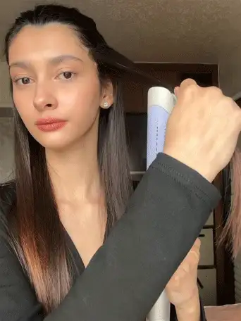 SHEGLAM HAIR One Touch Airflow Styler Pro-32mm Silver-Purple,Cool Air Auto-Rotating Curling Iron,5 Min Quick Styling,360° Cooling Airflow One Touch Operation Long-Lasting Results,5 Temps & Anti-Scald,Auto Off Dual Voltage For Medium-Length Hair & Long Hair & All Hair Types- EU Plug Birthday Gift Holiday Pink Vibe Makeup Travel School Festivals Rose Present Girl Charm Hair Care Mother's Day Fancy Fashion Rave Party - Silver - View 2