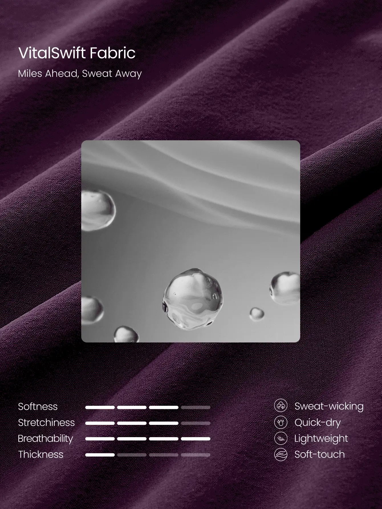 GLOWMODE 3" Pantalones cortos VitalSwift de secado rápido con abertura alta, cintura ajustable con cordón, bolsillos laterales incorporados, agarre antideslizante, de impacto medio, para correr, trotar, entrenar, gimnasio - Bold Plum - Ver 6