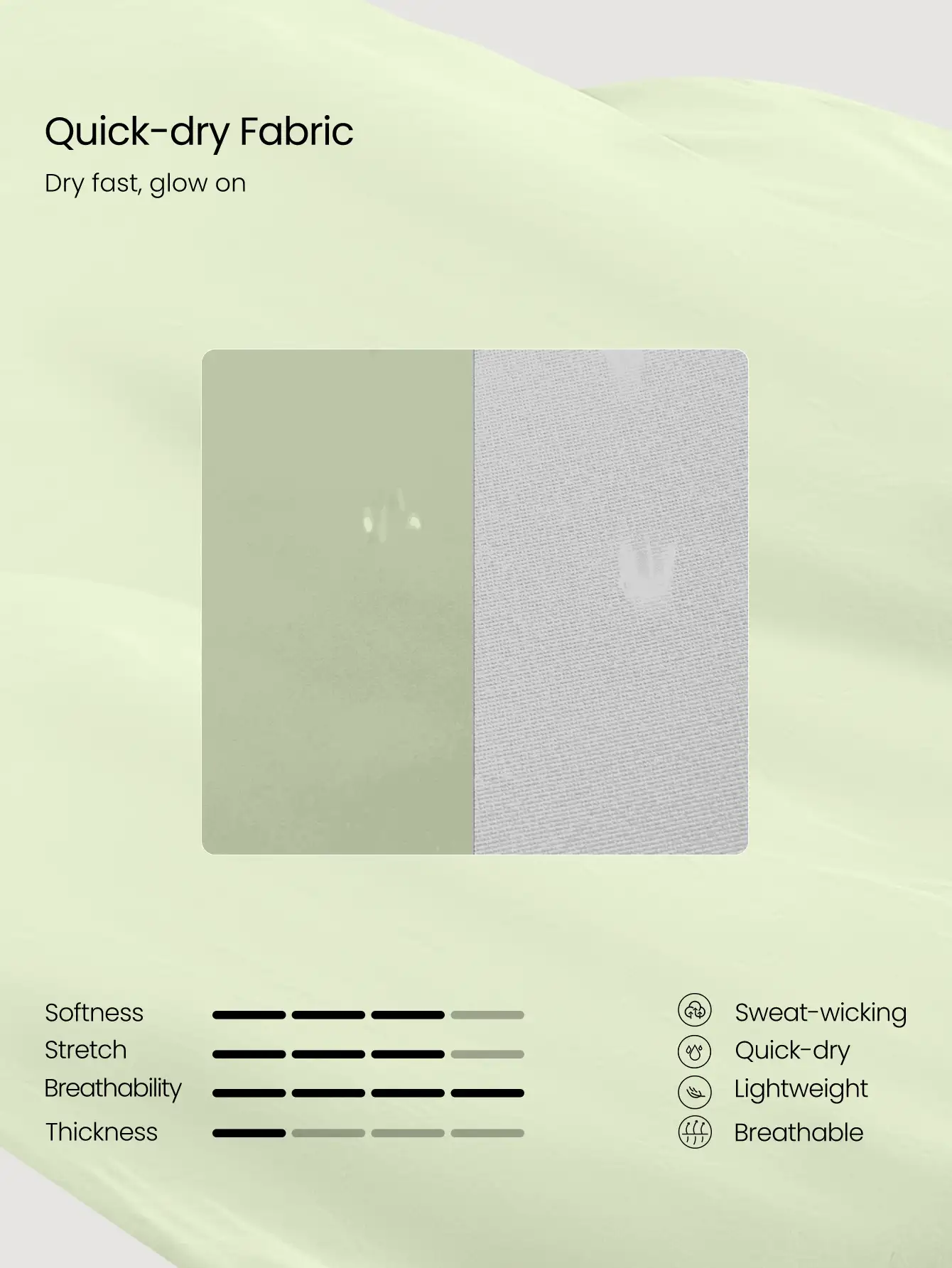 GLOWMODE Camiseta de cuello redondo de ajuste regular, ultraligera, de secado rápido, con dobladillo curvo, costuras reflectantes, para correr, entrenar, tenis y uso diario activo - Verde - Ver 5