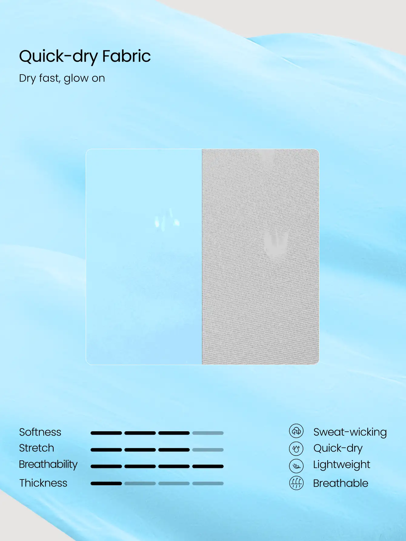 GLOWMODE Lightweight Gear Up Mesh Curved Hem Tank Top Gym Workout Daily Spring Fall - Blue - View 2