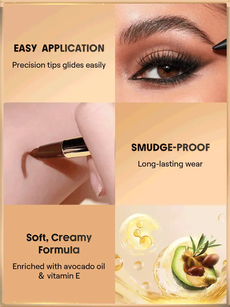 SHEGLAM Bold Moves Kohl Cream Eyeliner Pencil-Brown Brand Beauty Makeup Face Paint Cosmetic For Women Girls Perfect For Spring Summer Ideal For Y2K Fancy Fashion Suitable For Birthday Mother'S Day Gift Rave Party Ready Best Color - Brown - View 3