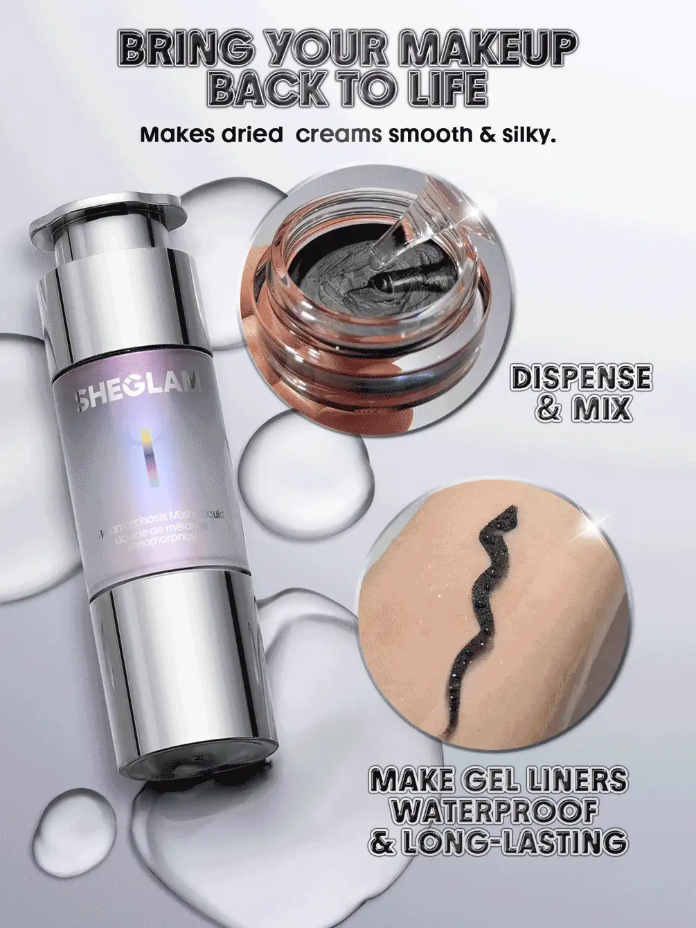 SHEGLAM Metamorphosis 彩妝混合液 品牌 美容 化妝 化妝品 適合女性與女孩 完美搭配夏季春季 Y2K 時尚 流行 生日 母親節禮物 假期 派對準備就緒 最佳顏色 - 無色 - 查看 3