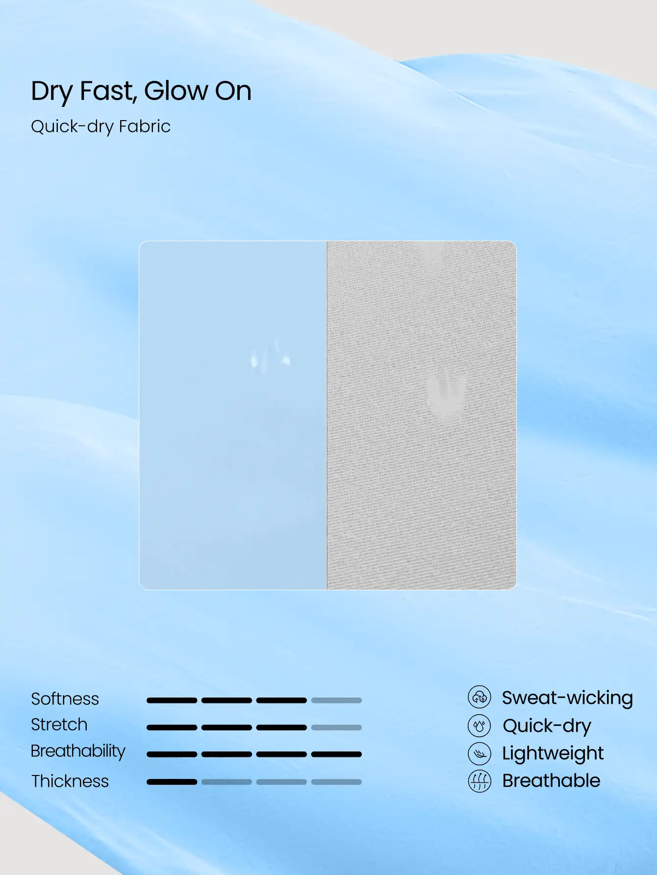 GLOWMODE Stay Breezy 轻盈速干网眼及臀常规版型交叉露背背心，适合跑步、慢跑、健身、网球、高尔夫和日常运动穿着。 - 淺藍色 - 查看 5