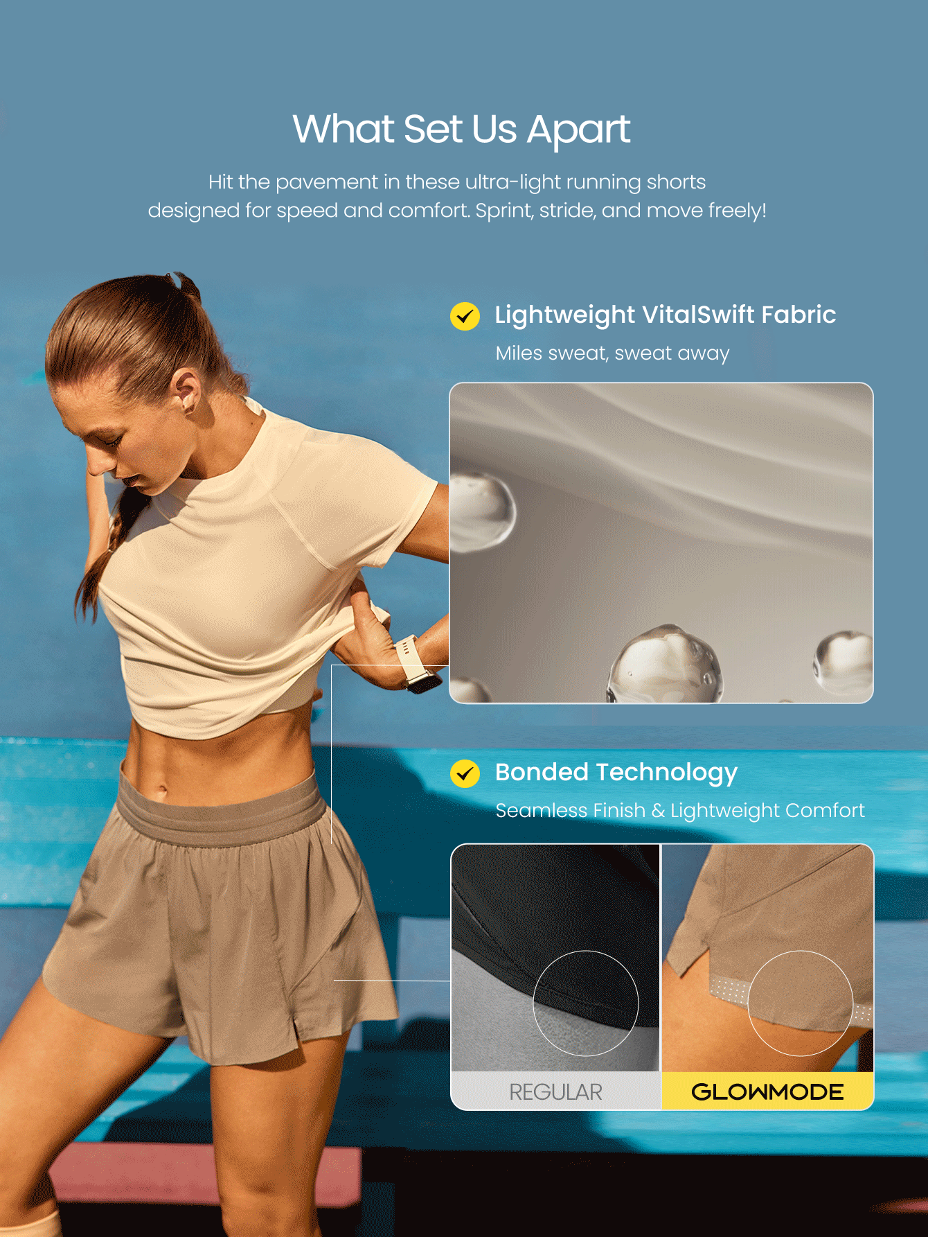 Quần short chạy bộ VitalSwift Mile Maker 2.5 inch, nhẹ, nhanh khô, khử mùi, có lớp lót bên trong, cạp chun điều chỉnh được, thích hợp cho chạy bộ, tập luyện, tập gym, hoạt động ngoài trời và mặc hàng ngày. - Màu Khaki - Xem 2