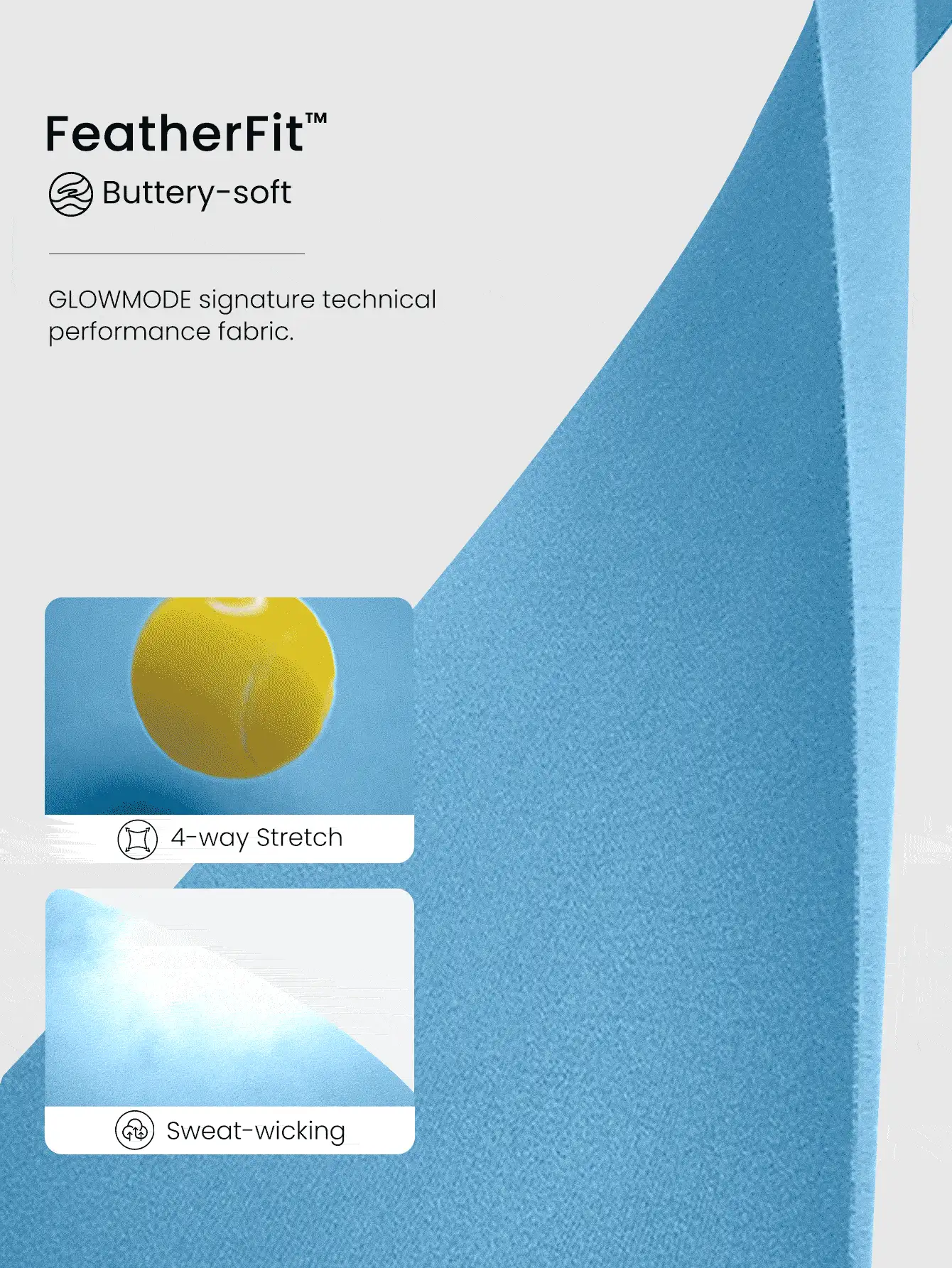 GLOWMODE Áo ngực thể thao FeatherFit™ GlowEscape với mút ngực có thể tháo rời, lưng lưới kẻ sọc, kiểu chữ Y, hỗ trợ vận động nhẹ, thích hợp cho kỳ nghỉ hè, du lịch, đi biển, mặc hàng ngày. - Màu xanh lam - Xem 4