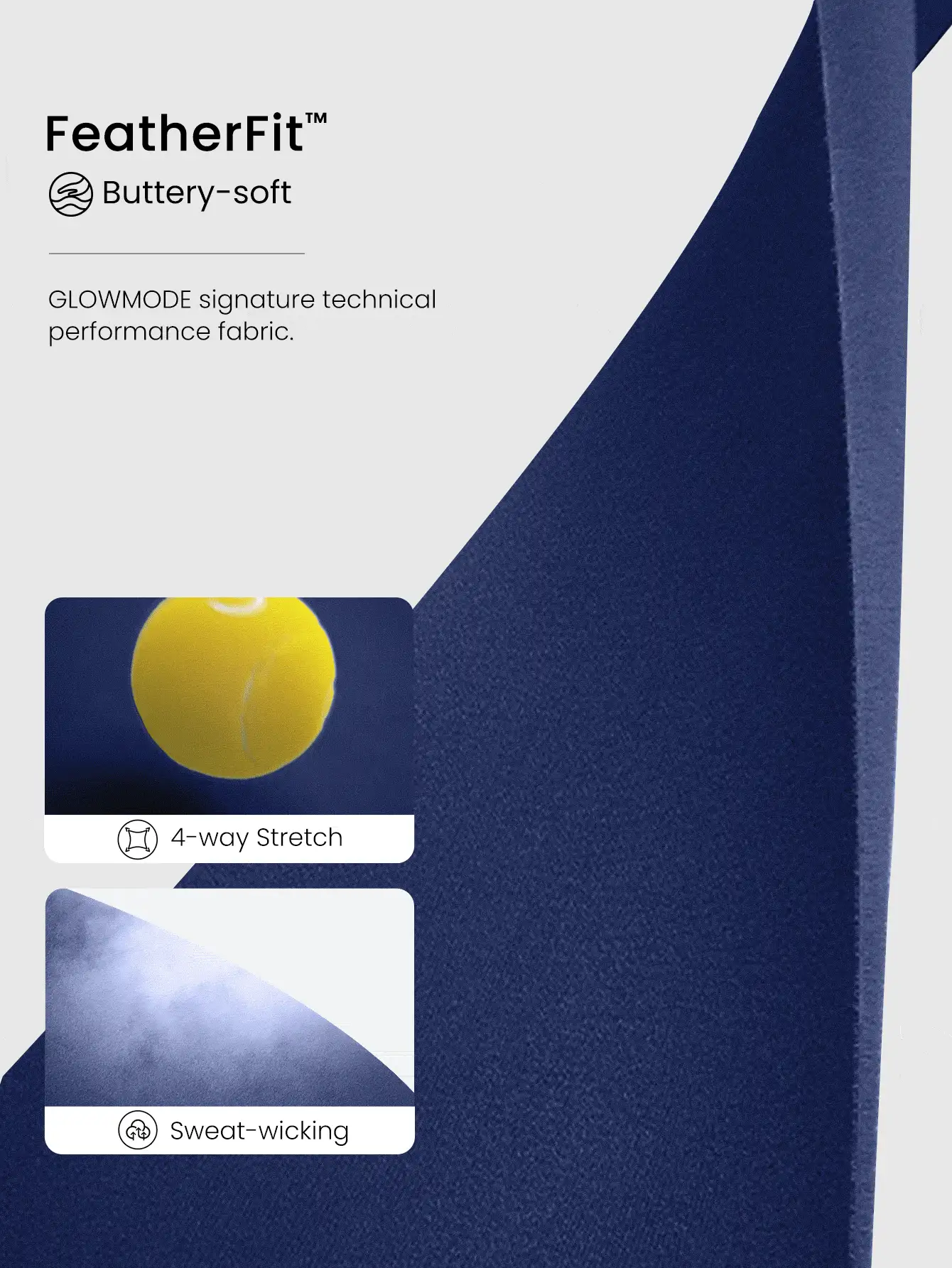 GLOWMODE Quần short FeatherFit™ GlowEscape 4.3" với các tấm lưới sọc bên hông, thích hợp cho kỳ nghỉ hè, du lịch, đi biển và mặc hàng ngày. - Dark Blue - Xem 5