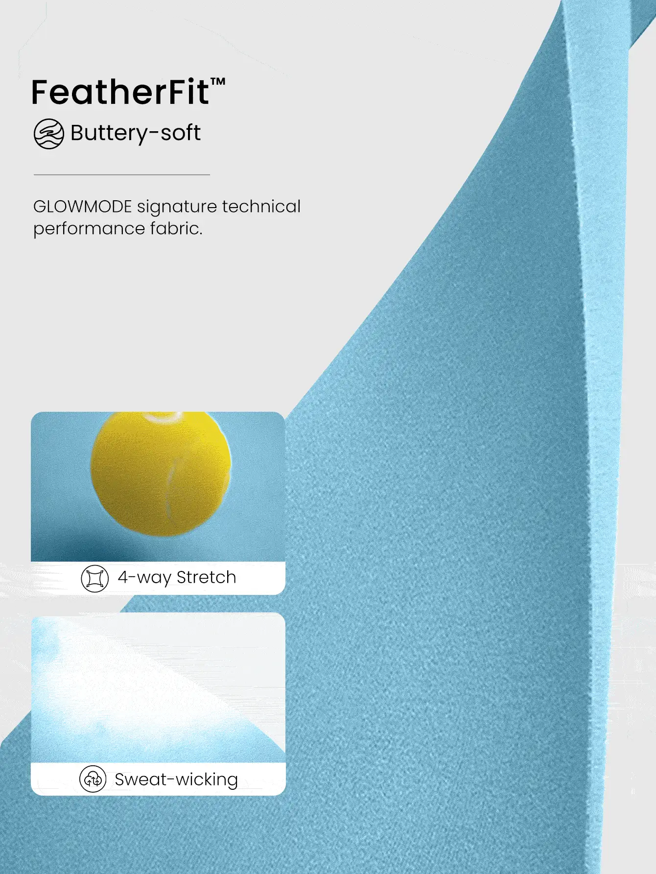 GLOWMODE FeatherFit™ 修身流线型性能安全口袋拉链长袖外套低冲击瑜伽日常情人节 - Breezy Blue - 查看 4