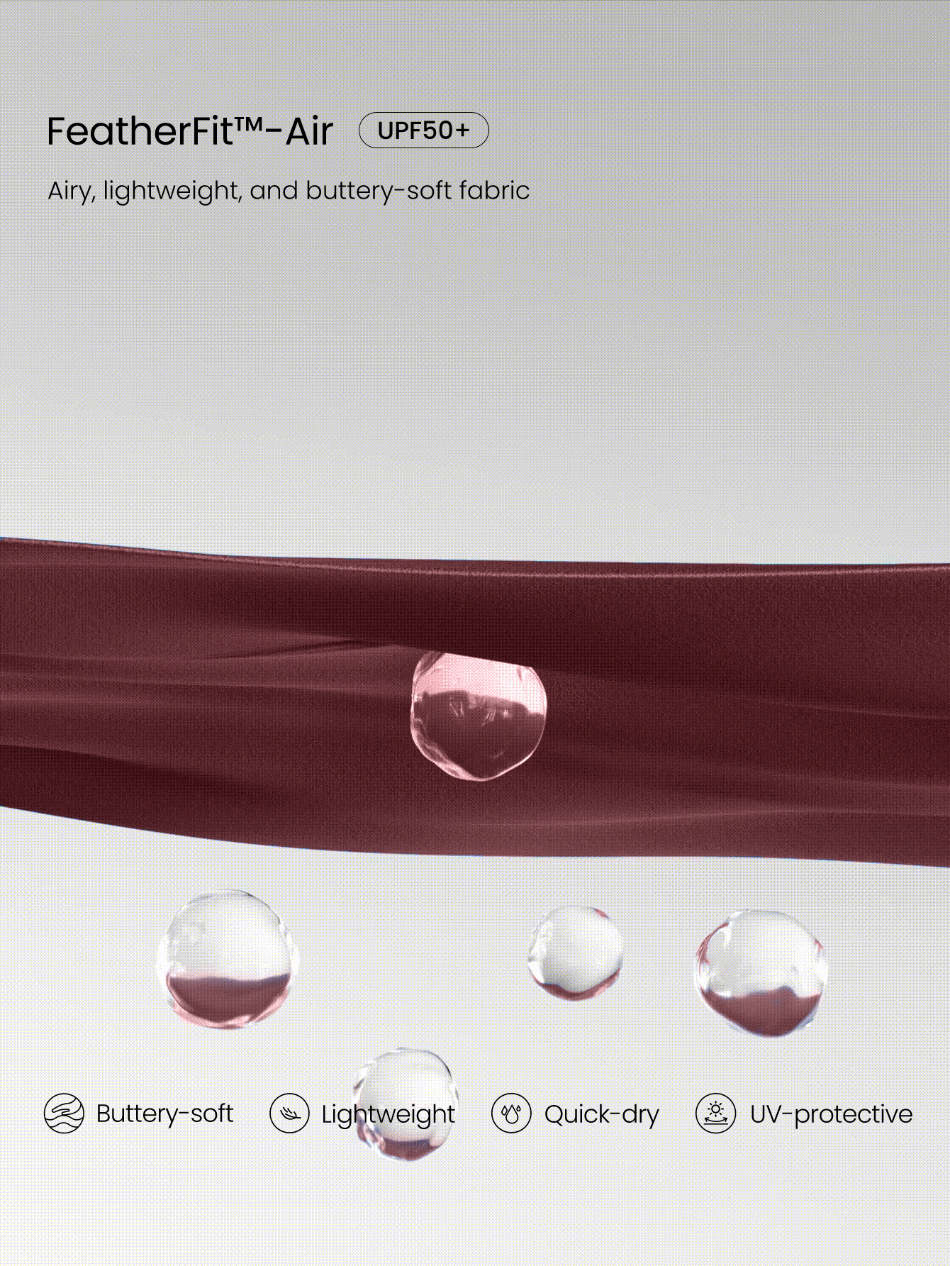 GLOWMODE FeatherFit™-Air Scoop Neck Knotted Mini Dress Quick Dry Moisture Wicking - Burgundy - View 6