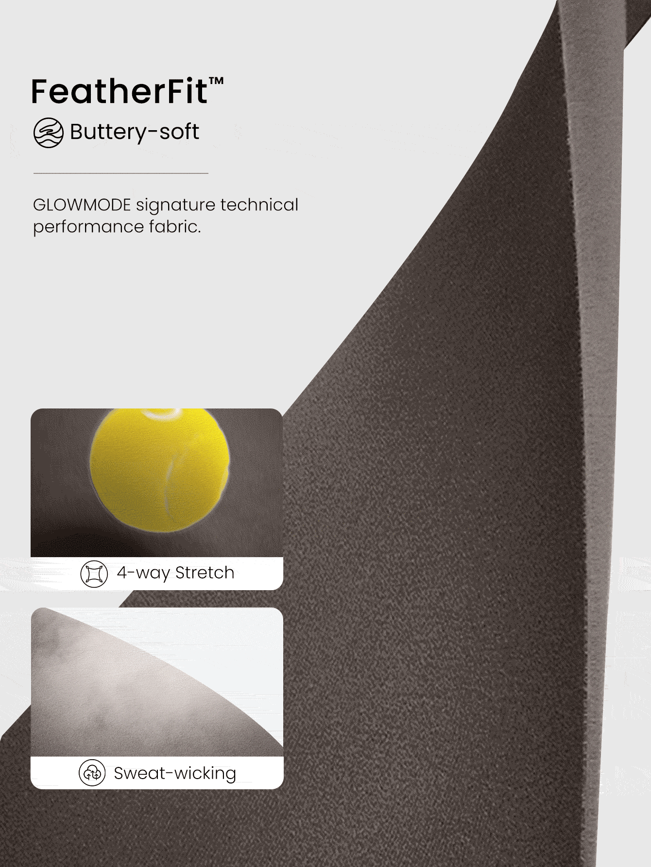 GLOWMODE Mono de cuello cuadrado con control de abdomen FeatherFit™ de 24" con espalda en U, de bajo impacto, para yoga y uso diario, con copas desmontables - Marrón - Ver 6