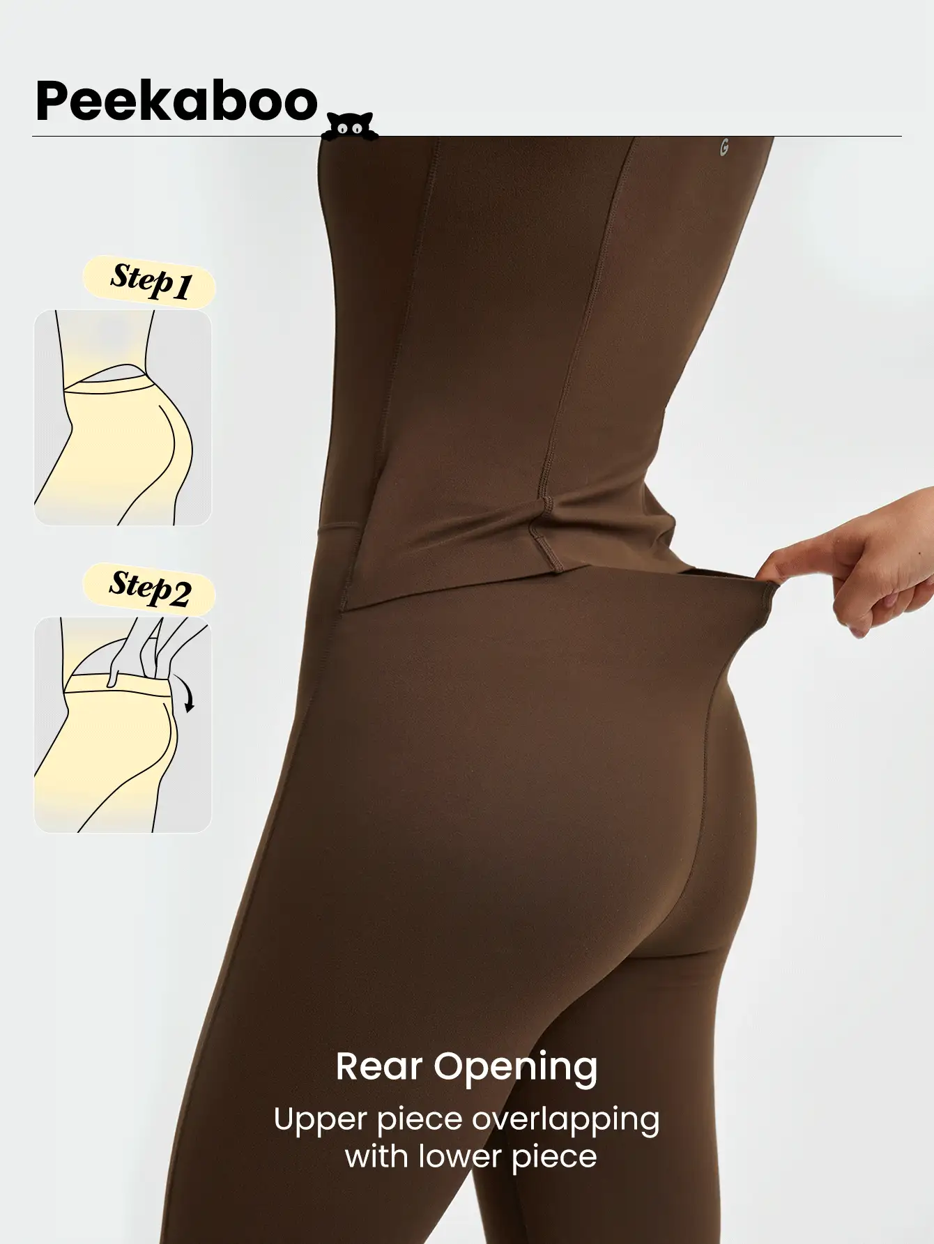 30" Mono deportivo de pierna acampanada con escote cuadrado FeatherFit™ Peekaboo de bajo impacto para yoga y uso diario