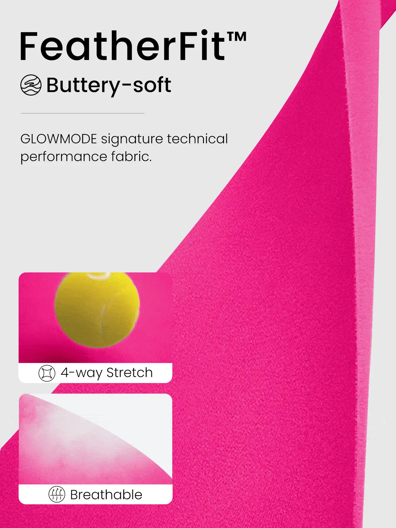 GLOWMODE Gonna sportiva con vita obliqua e pantaloncino integrato per evitare esposizioni - Rosa - Visualizzare 5